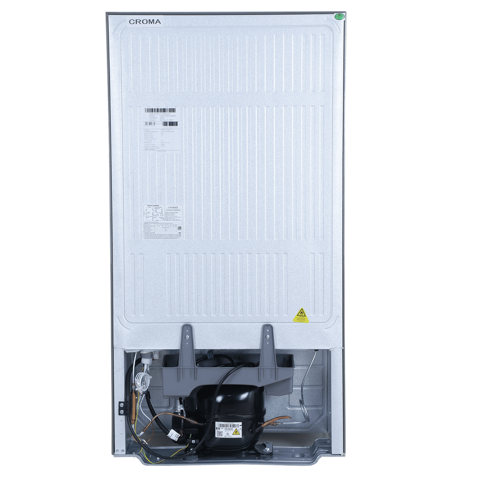 Croma 165 Litres 2 Star Direct Cool Single Door Refrigerator with Anti Fungal Gasket ( Criss Cross Metallic Grey)_9