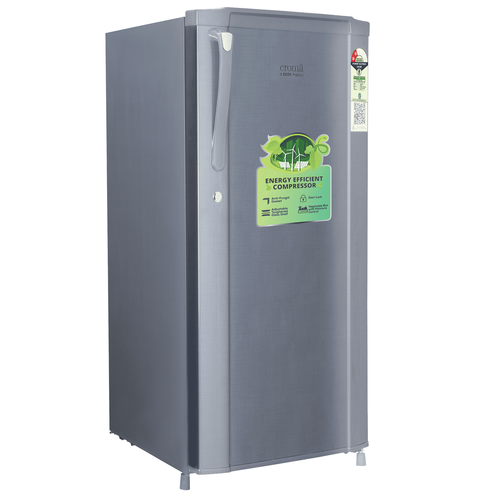 Croma 185 Litres 2 Star Direct Cool Single Door Refrigerator with Anti Fungal Gasket ( Criss Cross Metallic Grey) Croma 185 Litres 2 Star Direct Cool Single Door Refrigerator with Anti Fungal Gasket ( Criss Cross Metallic Grey)_11
