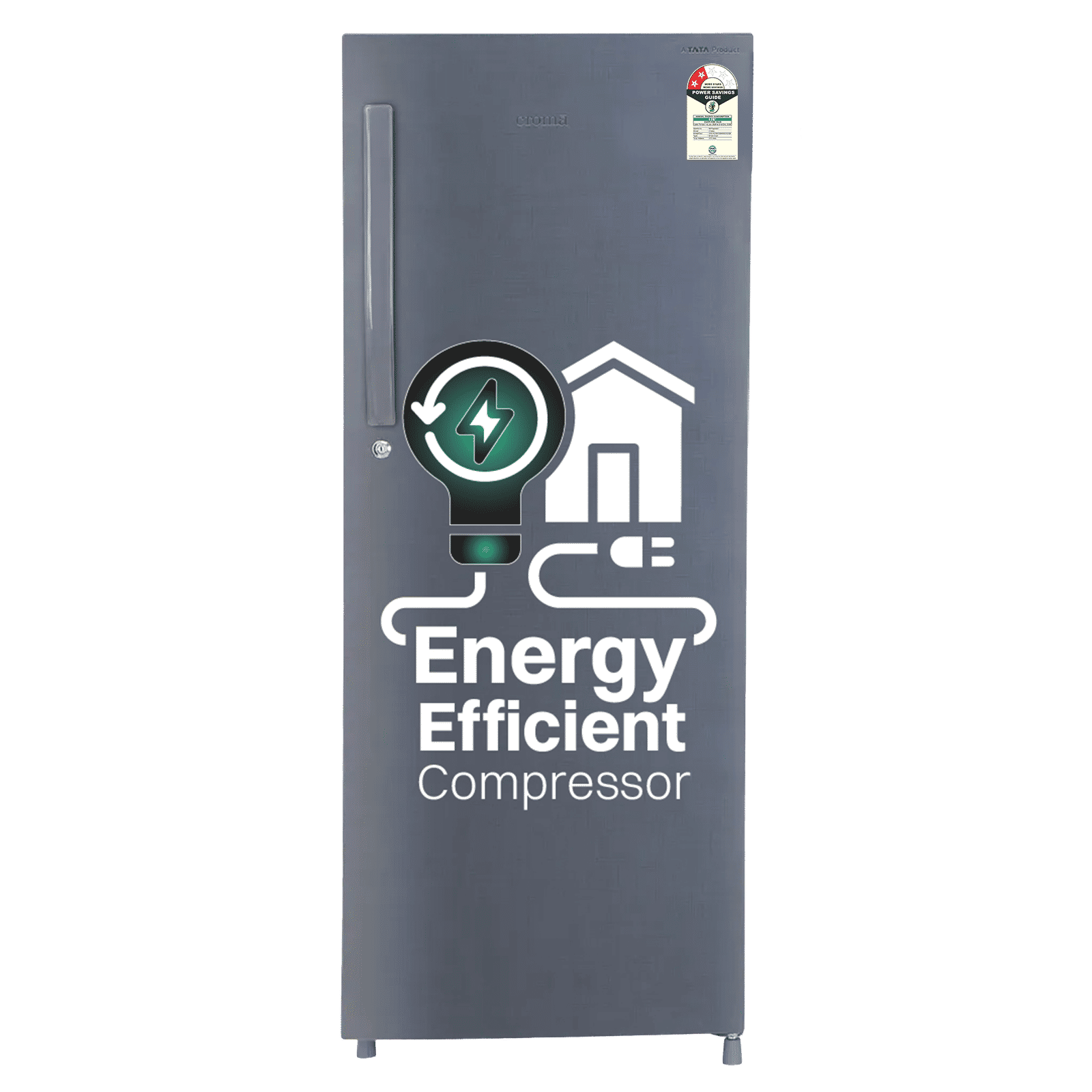 Croma 215 Litres 2 Star Direct Cool Single Door Refrigerator with Anti Fungal Gasket ( Criss Cross Metallic Grey) Croma 215 Litres 2 Star Direct Cool Single Door Refrigerator with Anti Fungal Gasket ( Criss Cross Metallic Grey)_1