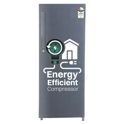 Croma 215 Litres 2 Star Direct Cool Single Door Refrigerator with Anti Fungal Gasket ( Criss Cross Metallic Grey)