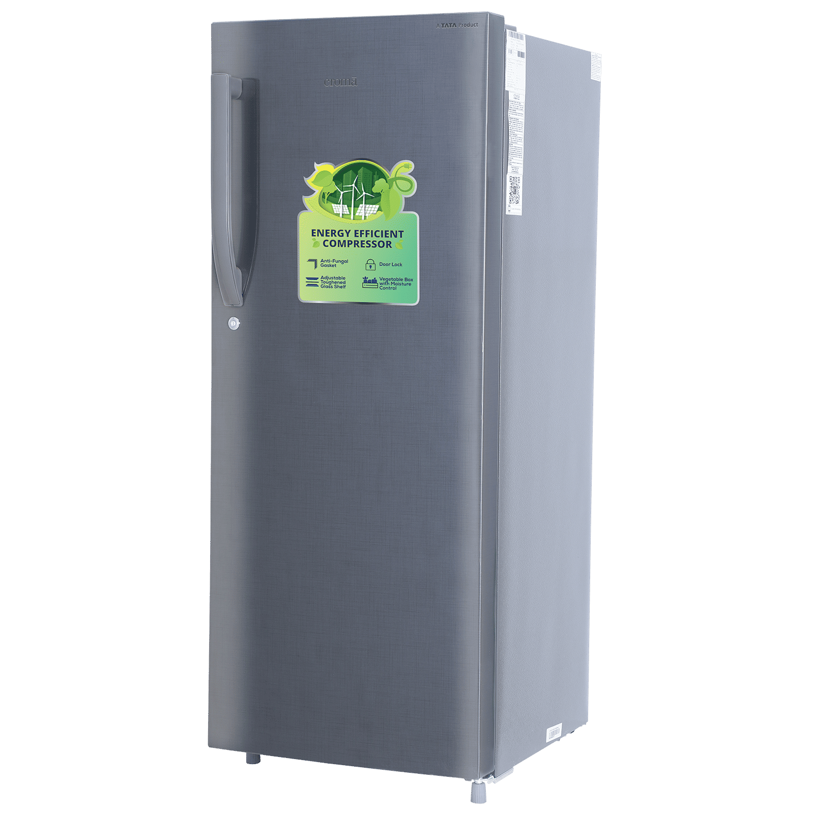 Croma 215 Litres 2 Star Direct Cool Single Door Refrigerator with Anti Fungal Gasket ( Criss Cross Metallic Grey) Croma 215 Litres 2 Star Direct Cool Single Door Refrigerator with Anti Fungal Gasket ( Criss Cross Metallic Grey)_14