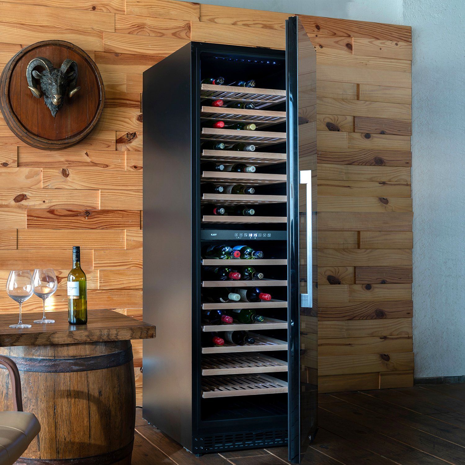 KAFF 418 Litres 171 Bottles Wine Cooler (Inner Glass with UV Protection, WC 418 DZ, Black) KAFF 418 Litres 171 Bottles Wine Cooler (Inner Glass with UV Protection, WC 418 DZ, Black)_11