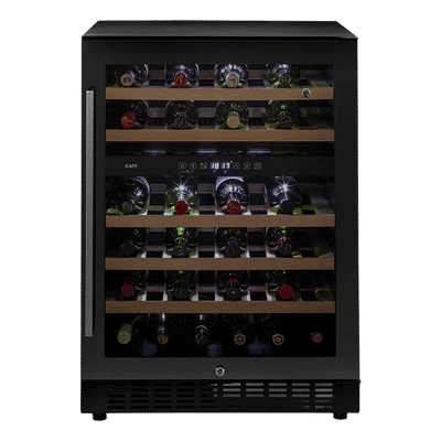 KAFF 135 Litres 46 Bottles Wine Cooler (Inner Glass with UV Protection, WC 135 DZ, Black)