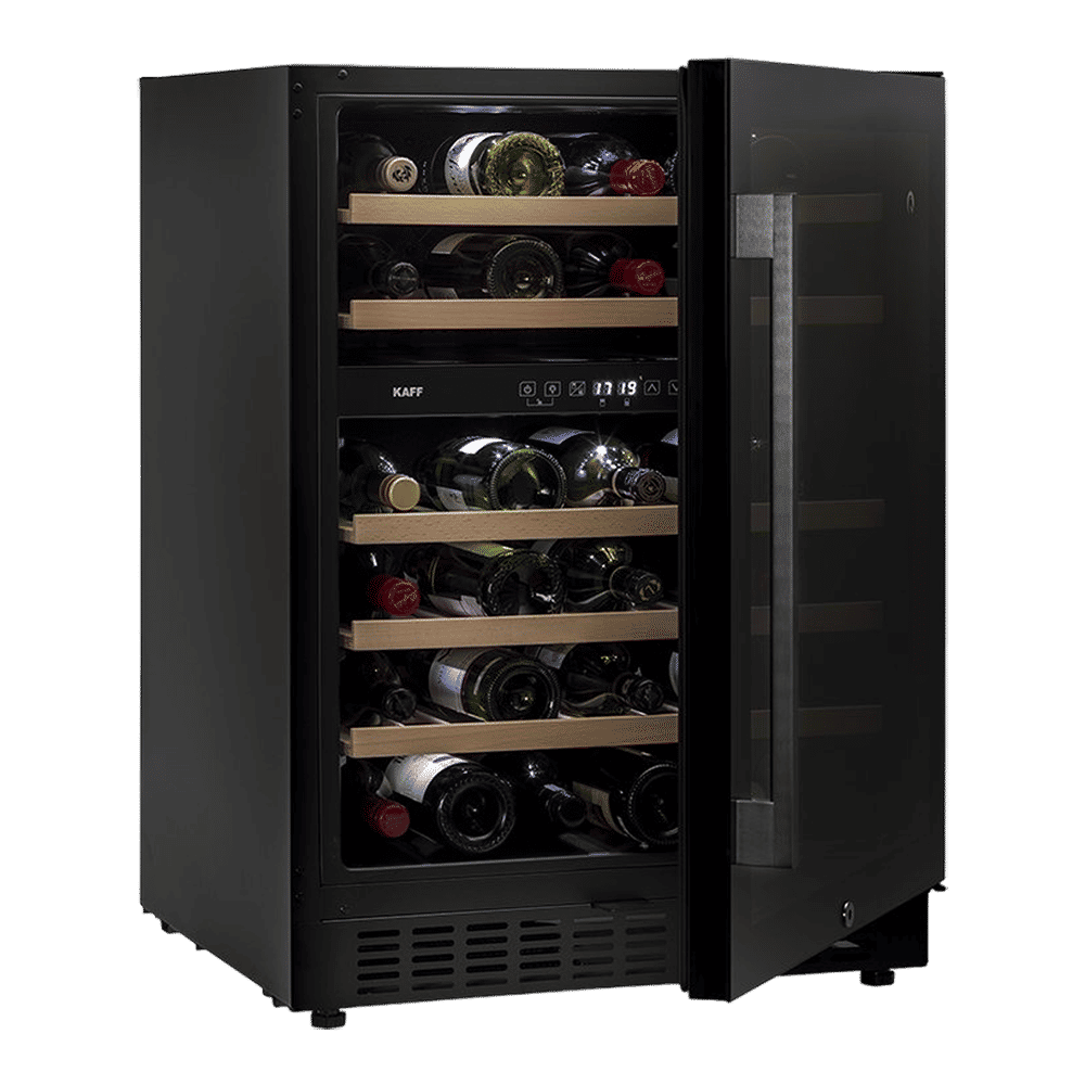 KAFF 135 Litres 46 Bottles Wine Cooler (Inner Glass with UV Protection, WC 135 DZ, Black)_5