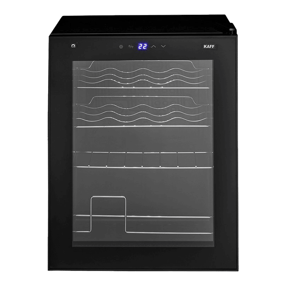 KAFF 42 Litres 16 Bottles Wine Cooler (Inner Glass with UV Protection, WC 42, Black)_1