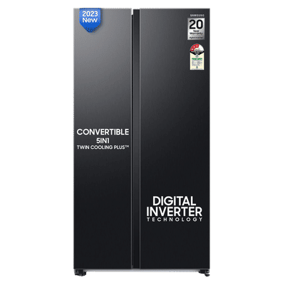 SAMSUNG 653 Litres 3 Star Side by Side Convertible Refrigerator with AI Energy Mode (RS76CG8113B1HL, Black DOI)