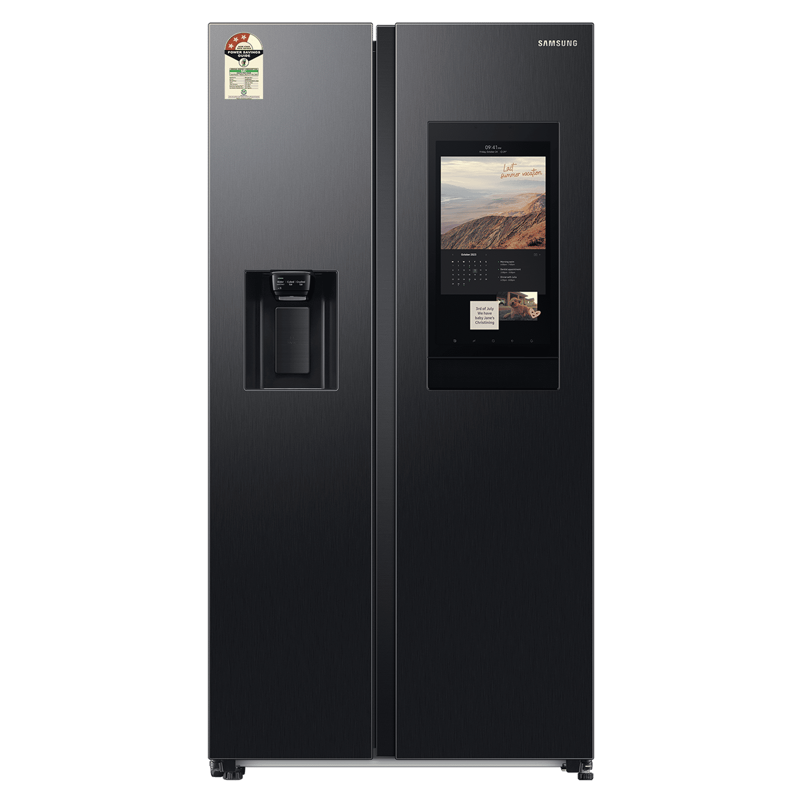 SAMSUNG 615 Litres 3 Star Auto Defrost Side by Side Refrigerator with Twin Cooling Plus (RS7HCG8543B1HL, Black DOI)_1