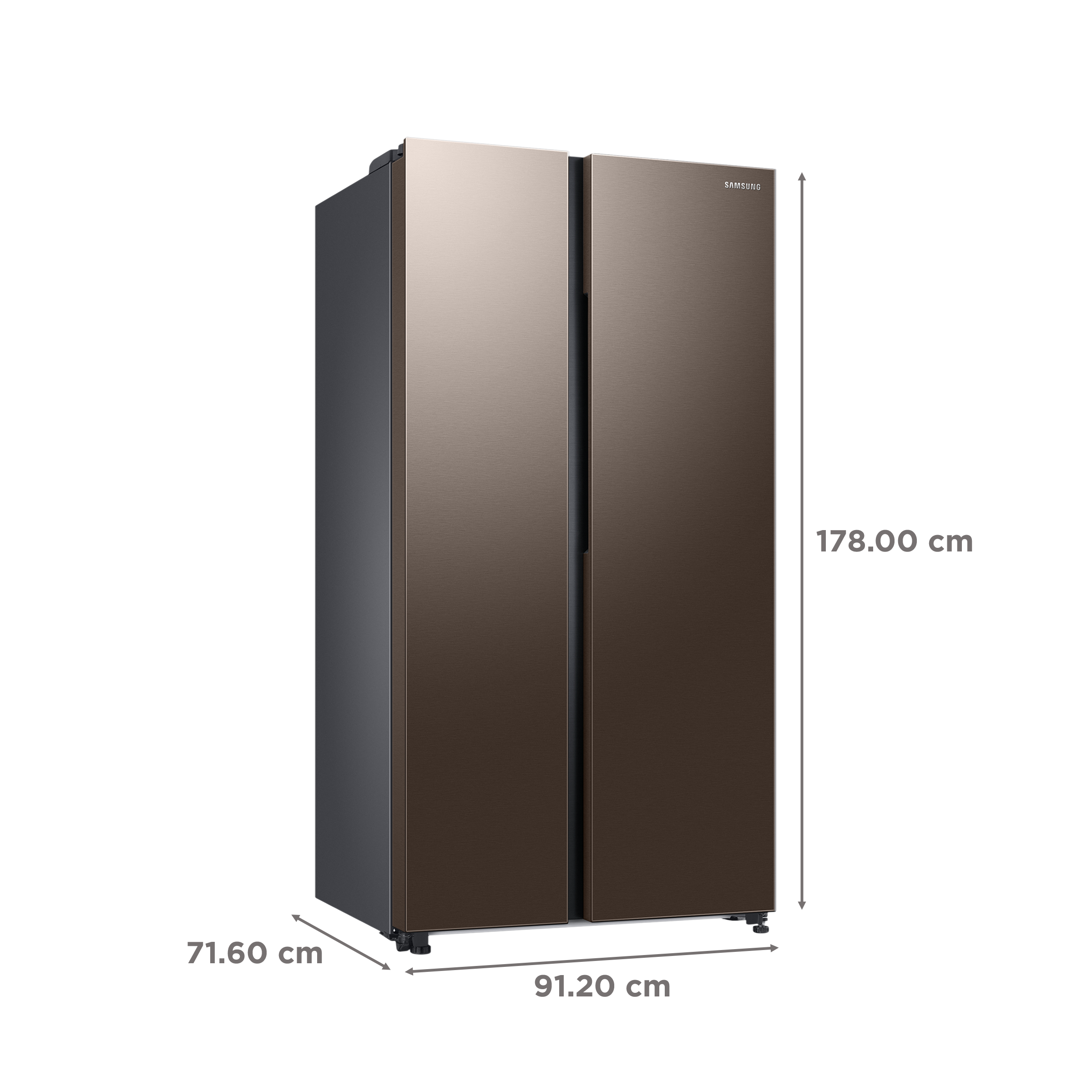SAMSUNG 644 Litres 3 Star Auto Defrost Side by Side Refrigerator with Twin Cooling Plus (RS76CG8133DXHL, Luxe Brown)_3