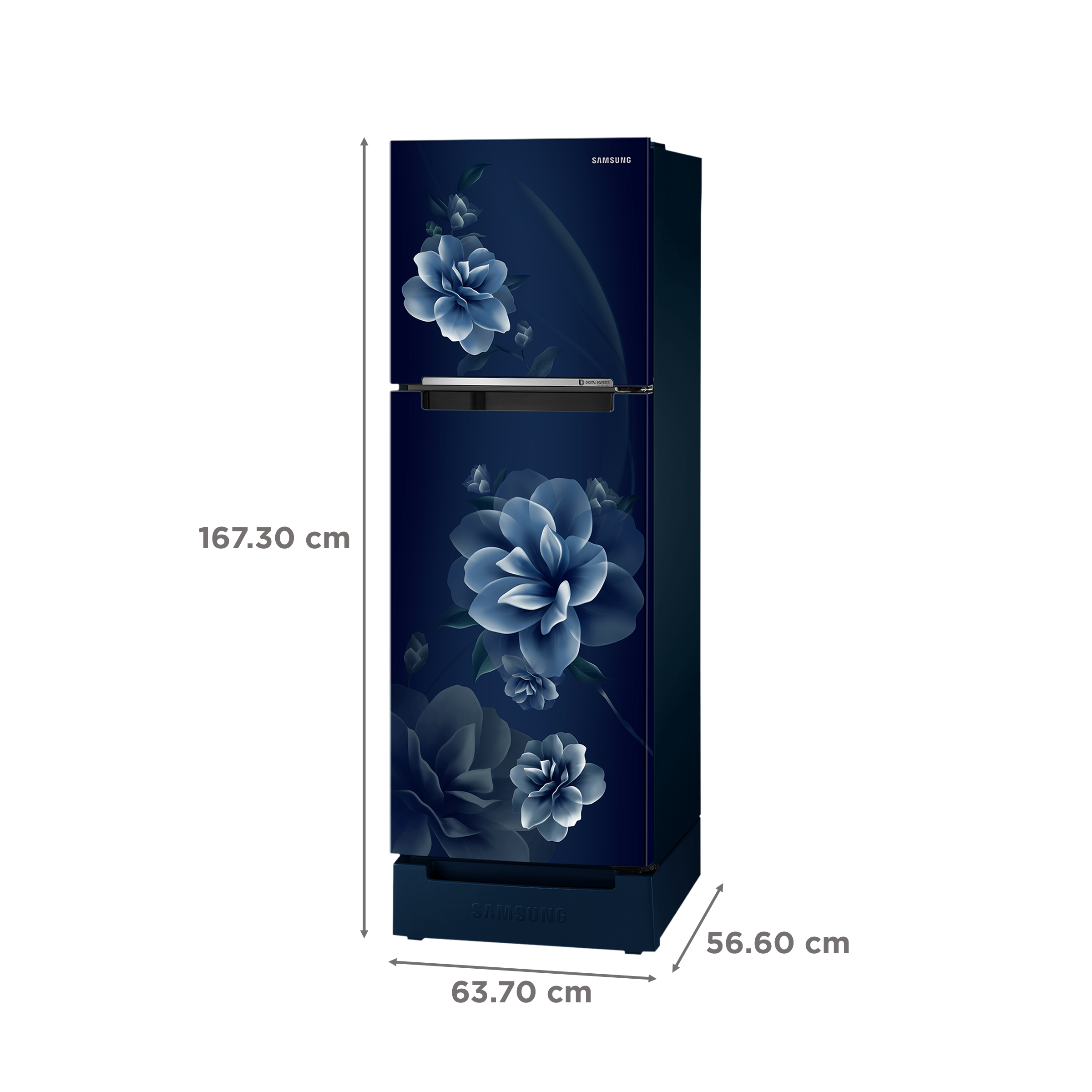 SAMSUNG 236 Litres 2 Star Frost Free Double Door Refrigerator with Digital Inverter Technology (RT28C3122CU/HL, Camellia Blue)_3