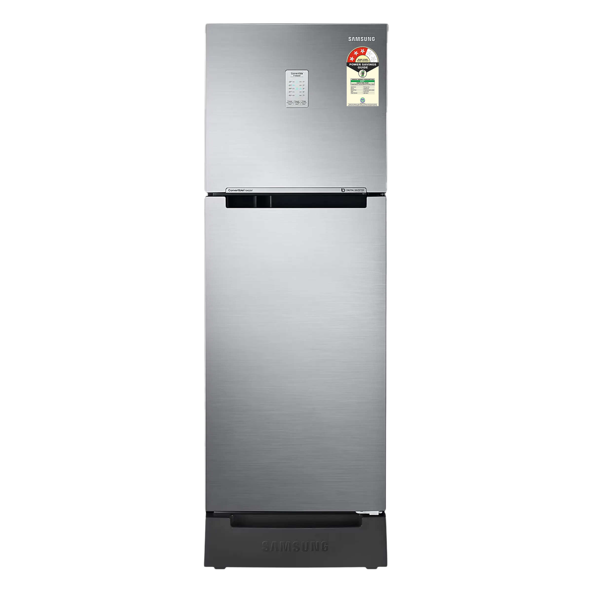 SAMSUNG 236 Litres 2 Star Auto Defrost Double Door Convertible Refrigerator with Convertible Freezer (RT28C3832S8/HL, Elegant Inox)_1