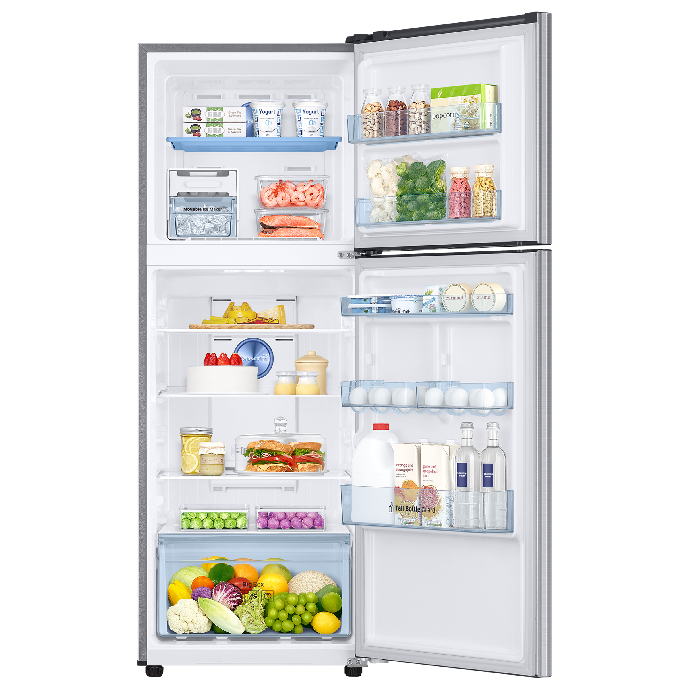 SAMSUNG 301 Litres 2 Star Frost Free Double Door Convertible Refrigerator with Twin Cooling Plus (RT34C4522S8/HL, Elegant Inox)_4