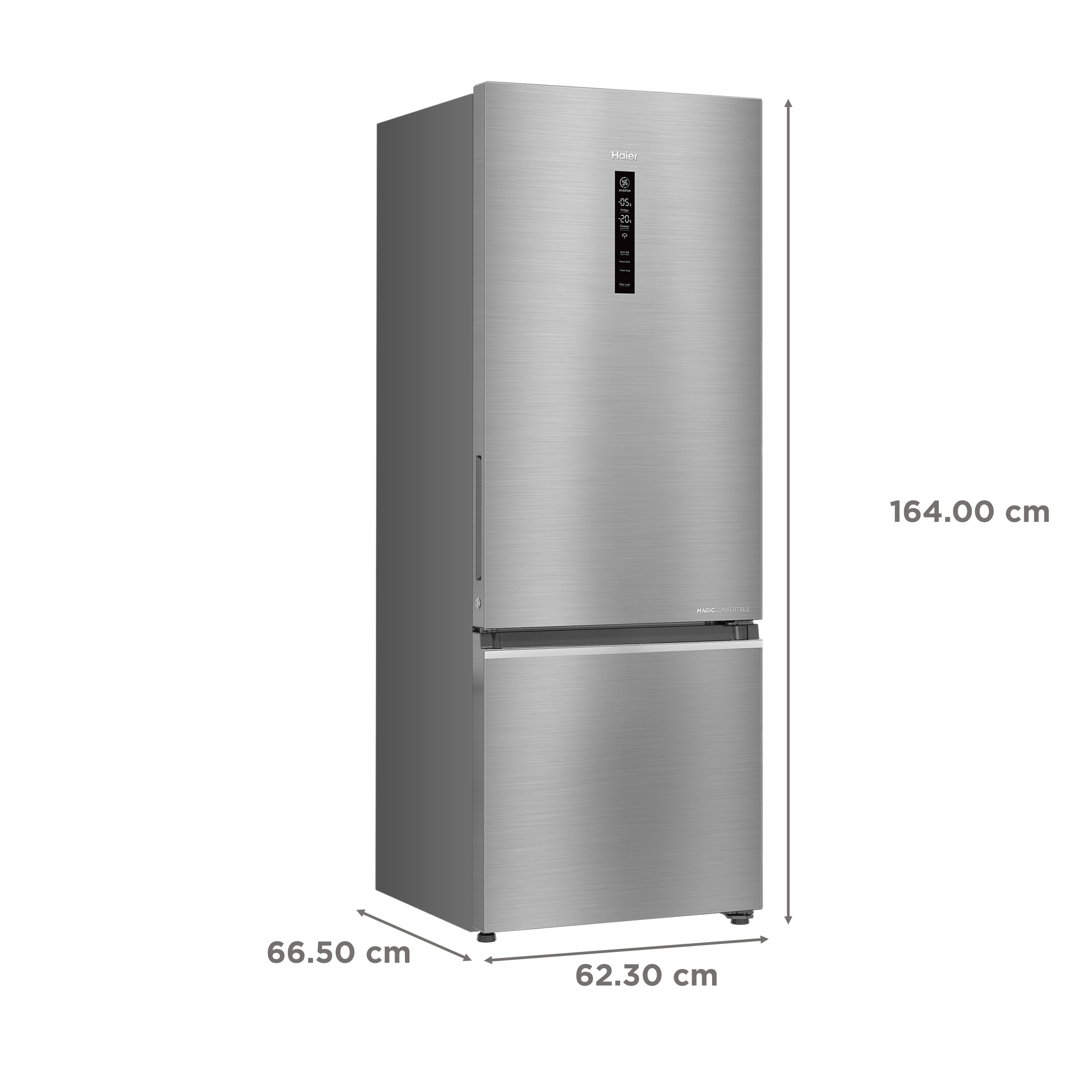 Haier 325 Litres 3 Star Frost Free Double Door Bottom Mount Convertible Refrigerator with Triple Inverter Technology (HRB-3753BBS-P, Brushline Silver)_3