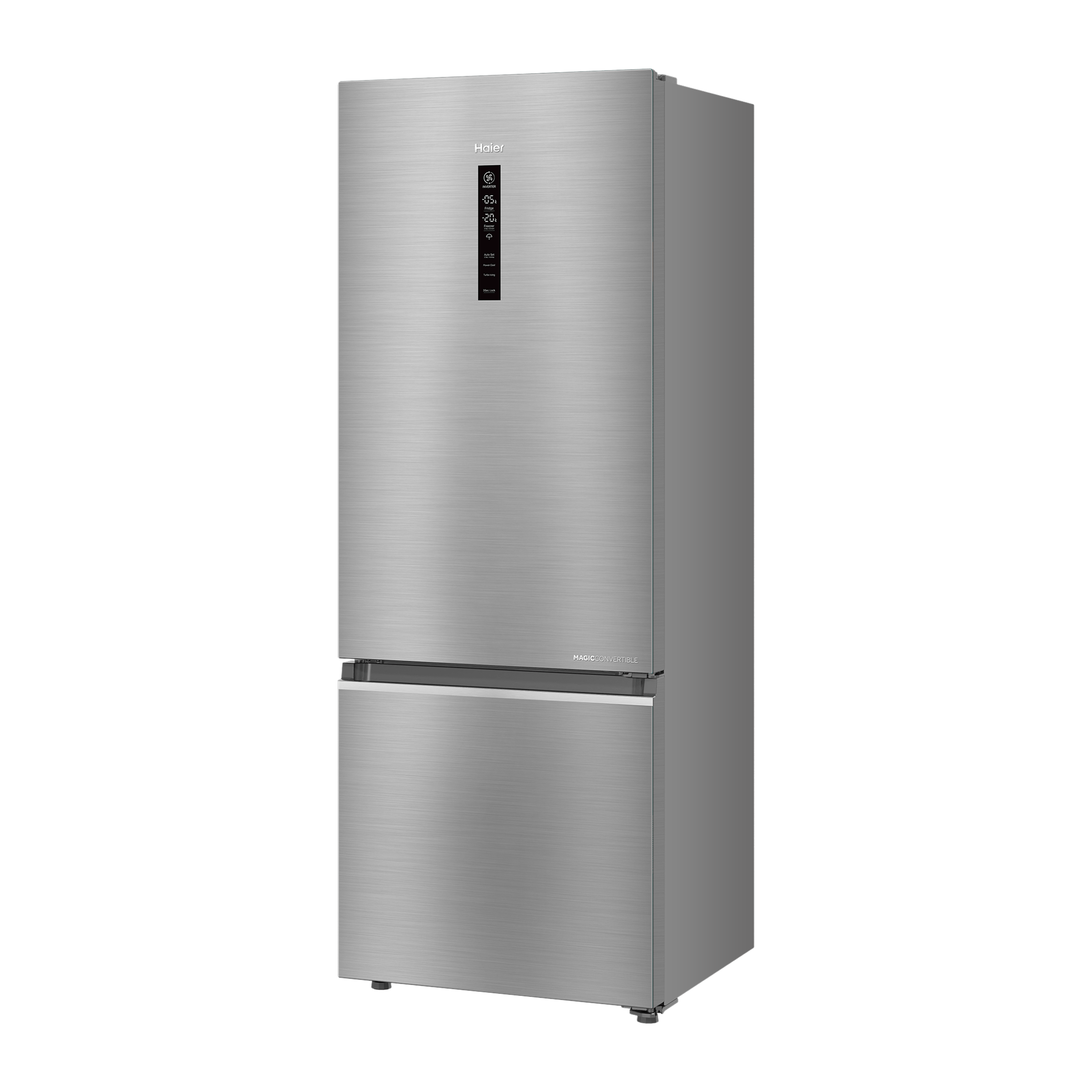 Haier 325 Litres 3 Star Frost Free Double Door Bottom Mount Convertible Refrigerator with Triple Inverter Technology (HRB-3753BBS-P, Brushline Silver)_4