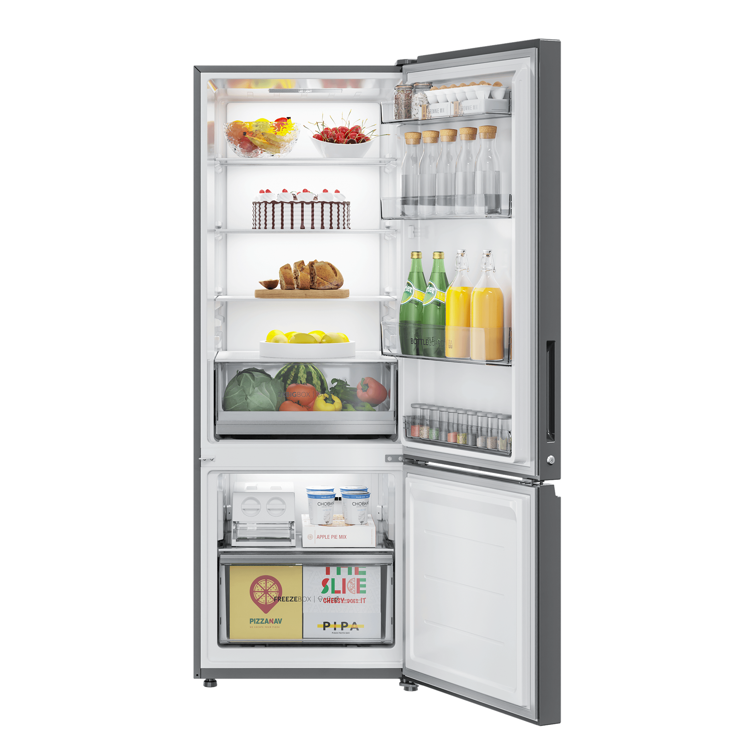 Haier 325 Litres 3 Star Frost Free Double Door Bottom Mount Convertible Refrigerator with Triple Inverter Technology (HRB-3753BBS-P, Brushline Silver)_5