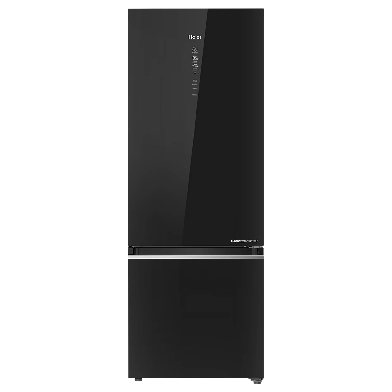 Haier 355 Litres 3 Star Frost Free Double Door Bottom Mount Convertible Refrigerator with Triple Inverter Technology (HRB-4053PKG-P, Black Glass)_1