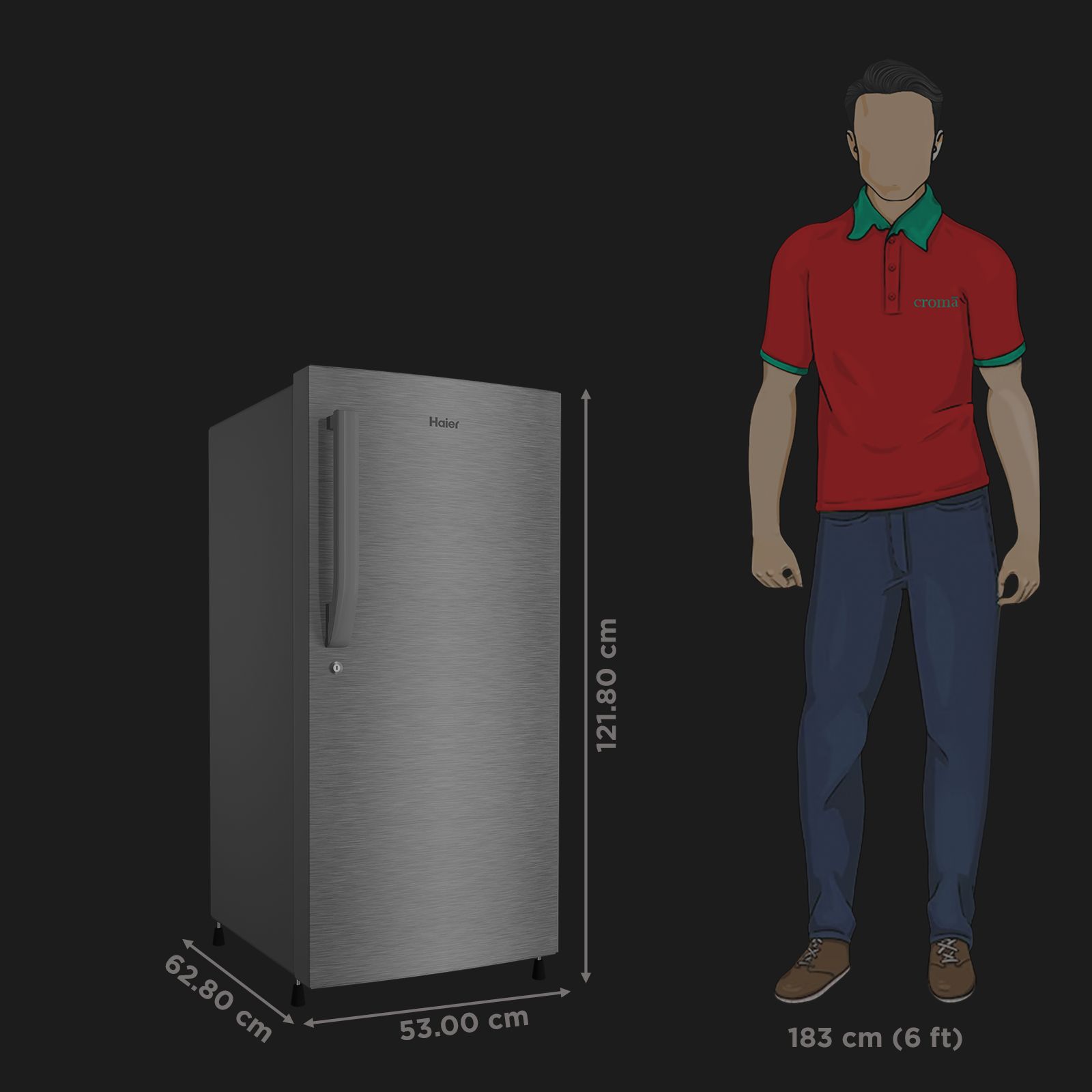 Haier 190 Litres 3 Star Direct Cool Single Door Refrigerator with Diamond Edge Freezing Technology (HRD-2103CBS-P, Brushline Silver) Haier 190 Litres 3 Star Direct Cool Single Door Refrigerator with Diamond Edge Freezing Technology (HRD-2103CBS-P, Brushline Silver)_2
