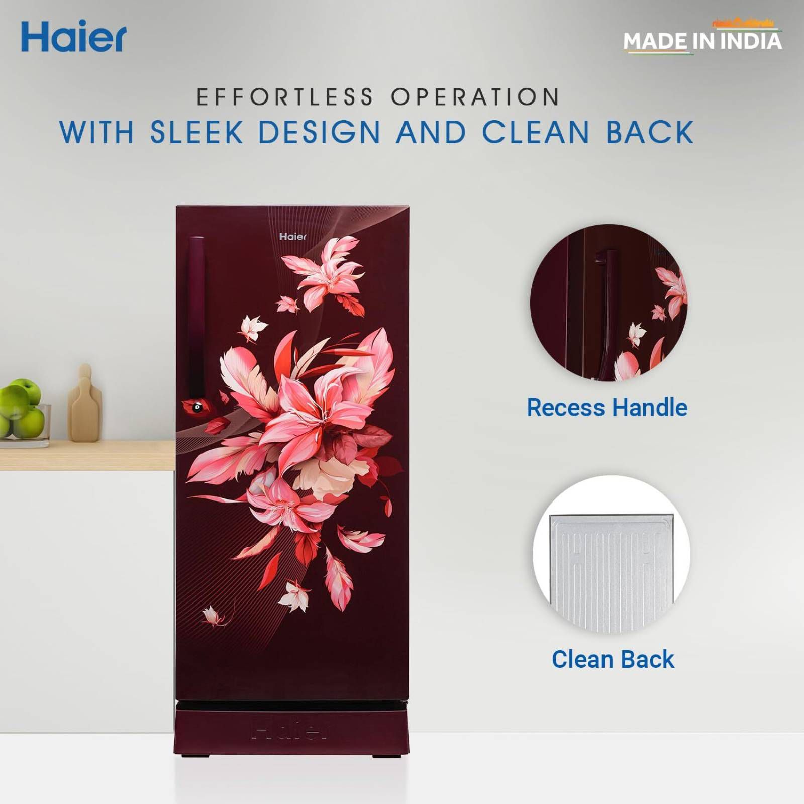 Haier 190 Litres 3 Star Direct Cool Single Door Refrigerator with Diamond Edge Freezing Technology (HRD-2103PRO-P, Red Opal) Haier 190 Litres 3 Star Direct Cool Single Door Refrigerator with Diamond Edge Freezing Technology (HRD-2103PRO-P, Red Opal)_14