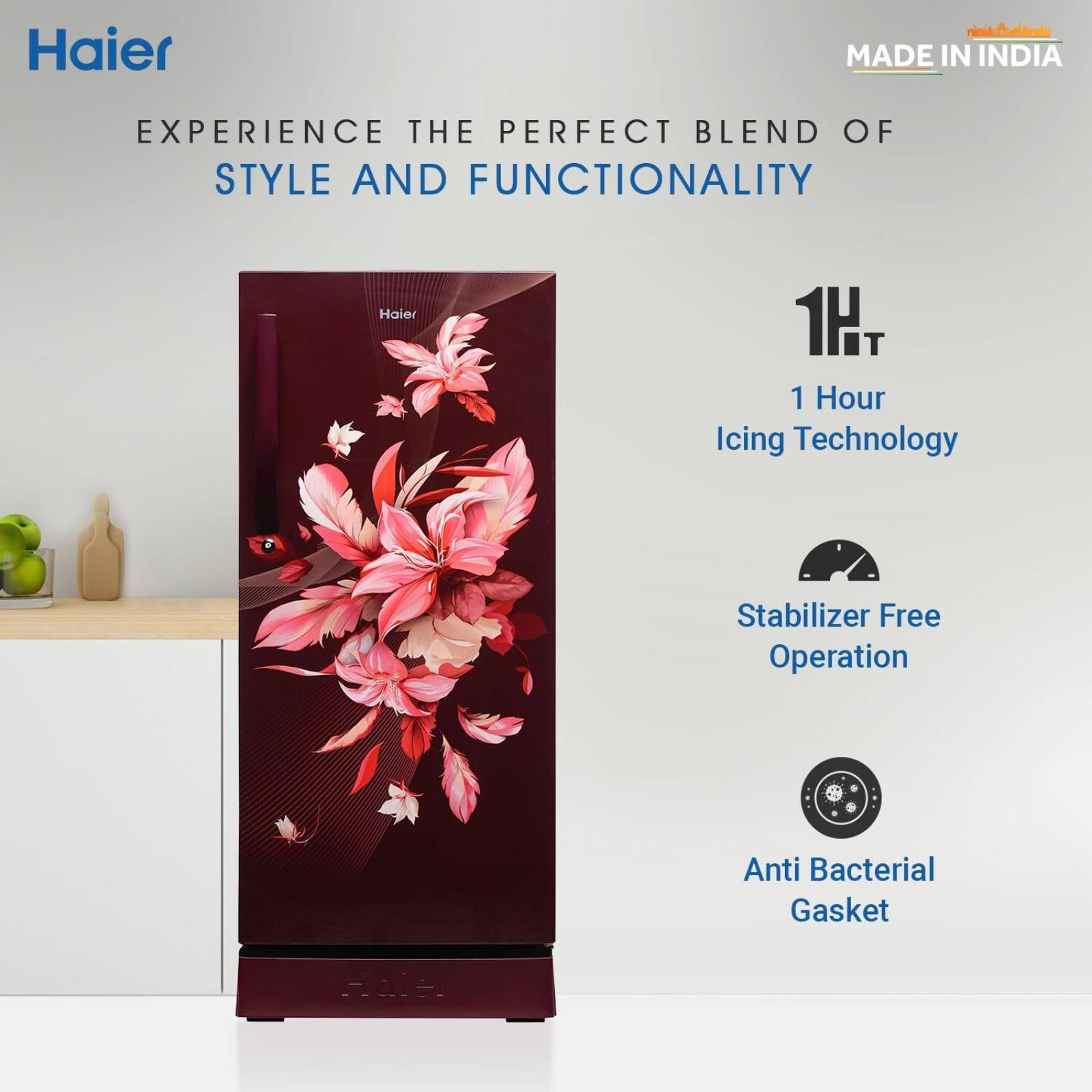 Haier 190 Litres 3 Star Direct Cool Single Door Refrigerator with Diamond Edge Freezing Technology (HRD-2103PRO-P, Red Opal) Haier 190 Litres 3 Star Direct Cool Single Door Refrigerator with Diamond Edge Freezing Technology (HRD-2103PRO-P, Red Opal)_17
