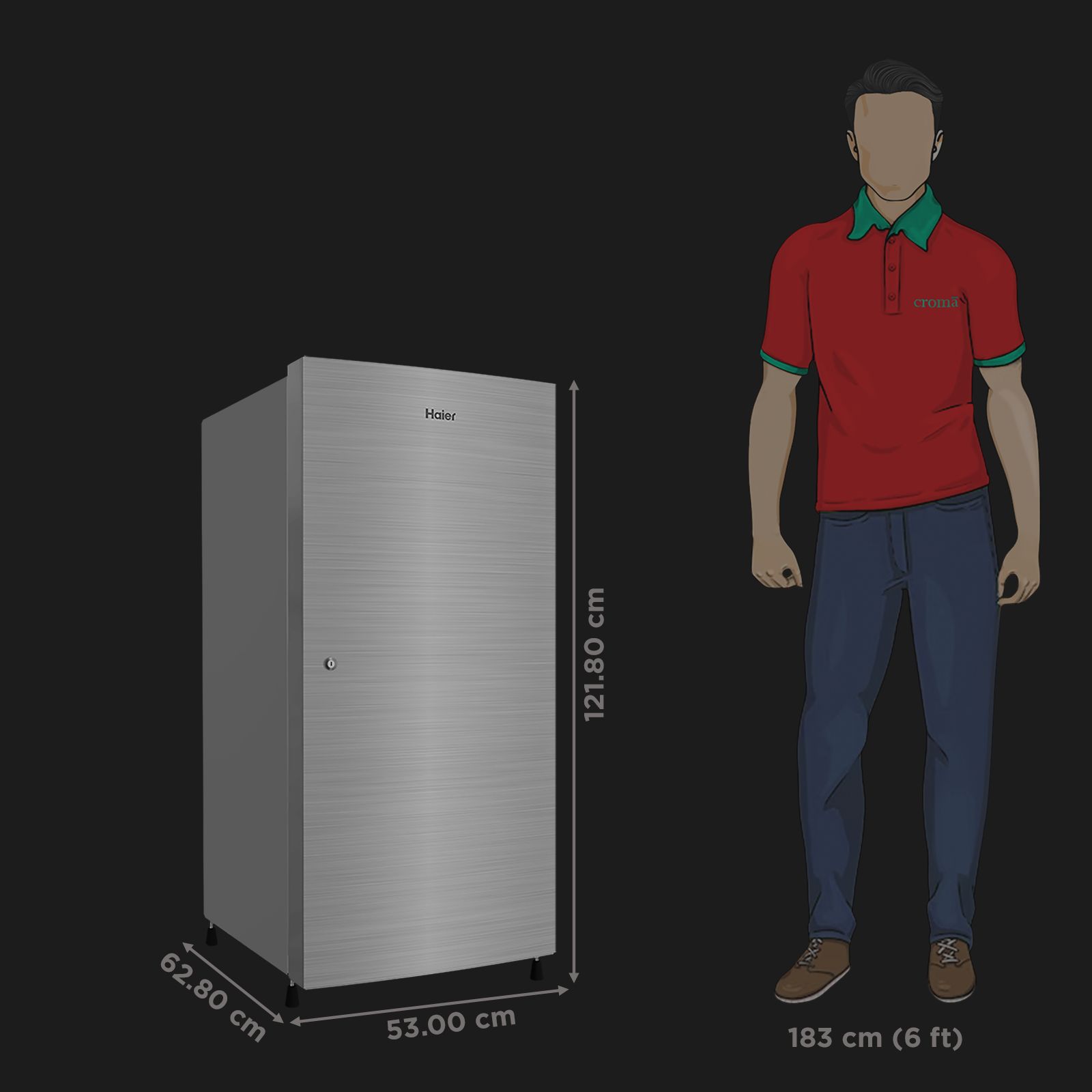 Haier 190 Litres 5 Star Direct Cool Single Door Refrigerator with Stabilizer Free Operation (HRD-2105BIS-P, Inox Steel) Haier 190 Litres 5 Star Direct Cool Single Door Refrigerator with Stabilizer Free Operation (HRD-2105BIS-P, Inox Steel)_2