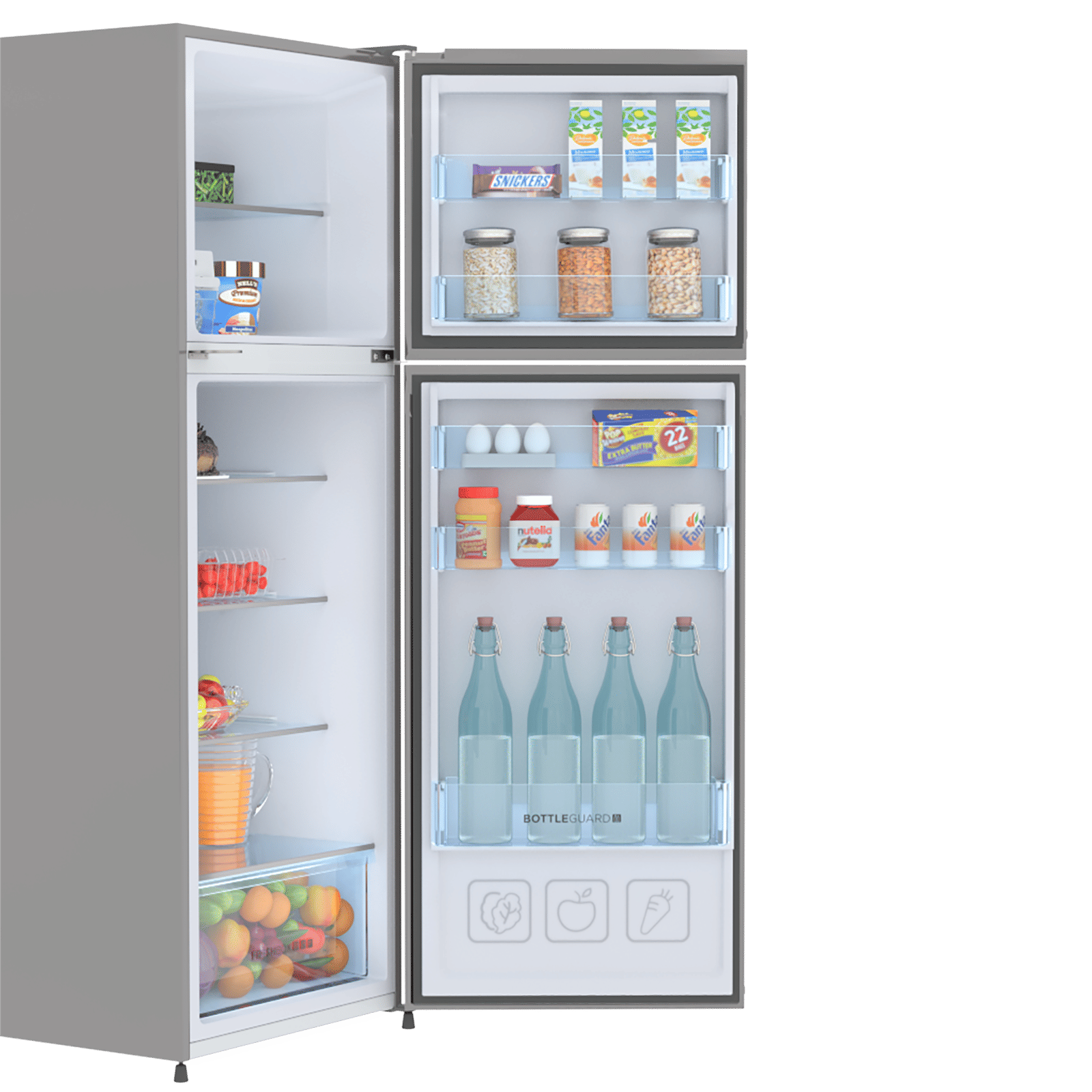 Haier 240 Litres 2 Star Frost Free Double Door Convertible Refrigerator with Turbo Icing (HRF-2902BMS-P, Moon Silver) Haier 240 Litres 2 Star Frost Free Double Door Convertible Refrigerator with Turbo Icing (HRF-2902BMS-P, Moon Silver)_9