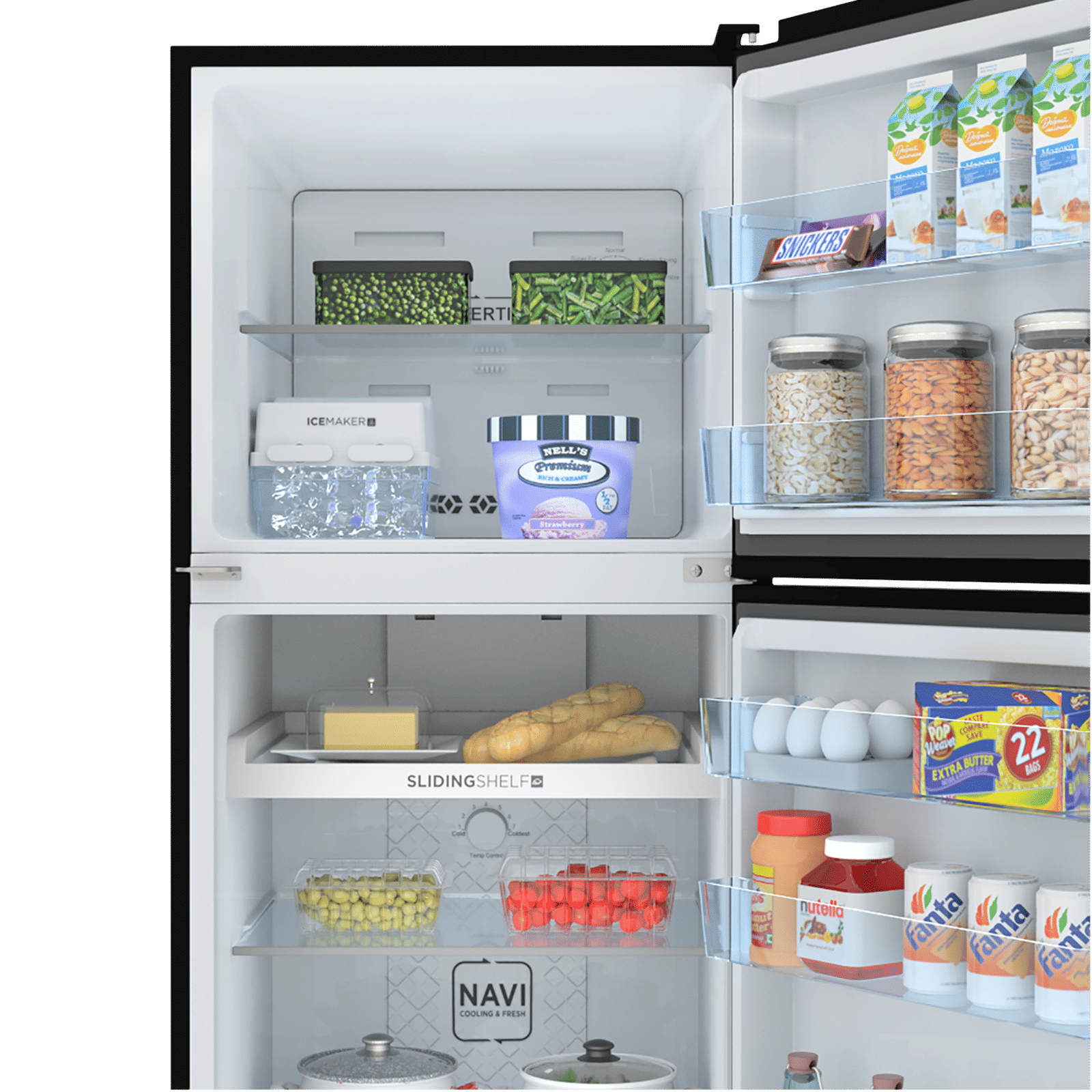 Haier 240 Litres 3 Star Frost Free Double Door Convertible Refrigerator with Turbo Icing (HRF-2903CSG-P, Spiral Glass) Haier 240 Litres 3 Star Frost Free Double Door Convertible Refrigerator with Turbo Icing (HRF-2903CSG-P, Spiral Glass)_5