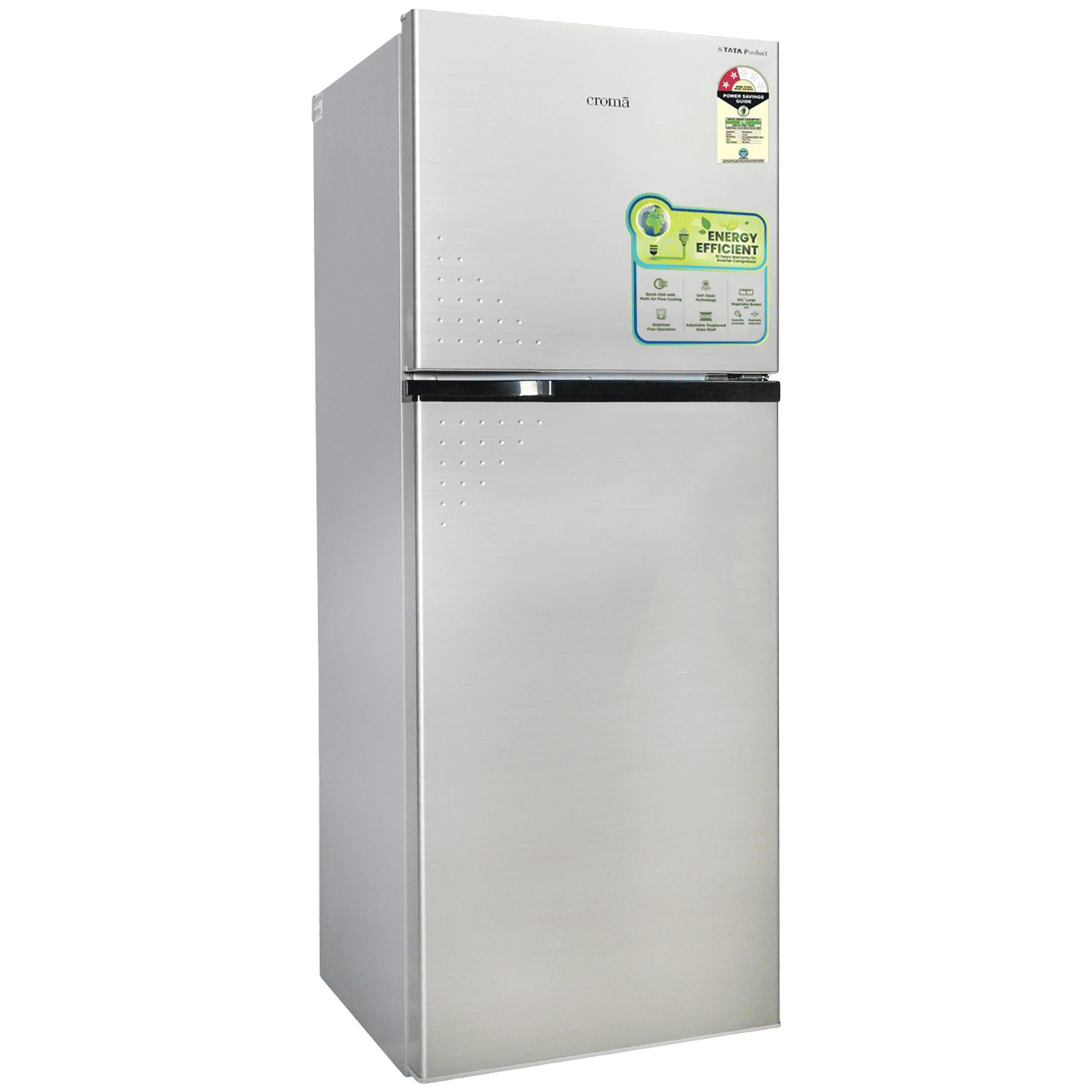 Croma 256 Litres 2 Star Frost Free Double Door Refrigerator with Inverter Technology ( Shining Silver) Croma 256 Litres 2 Star Frost Free Double Door Refrigerator with Inverter Technology ( Shining Silver)_10