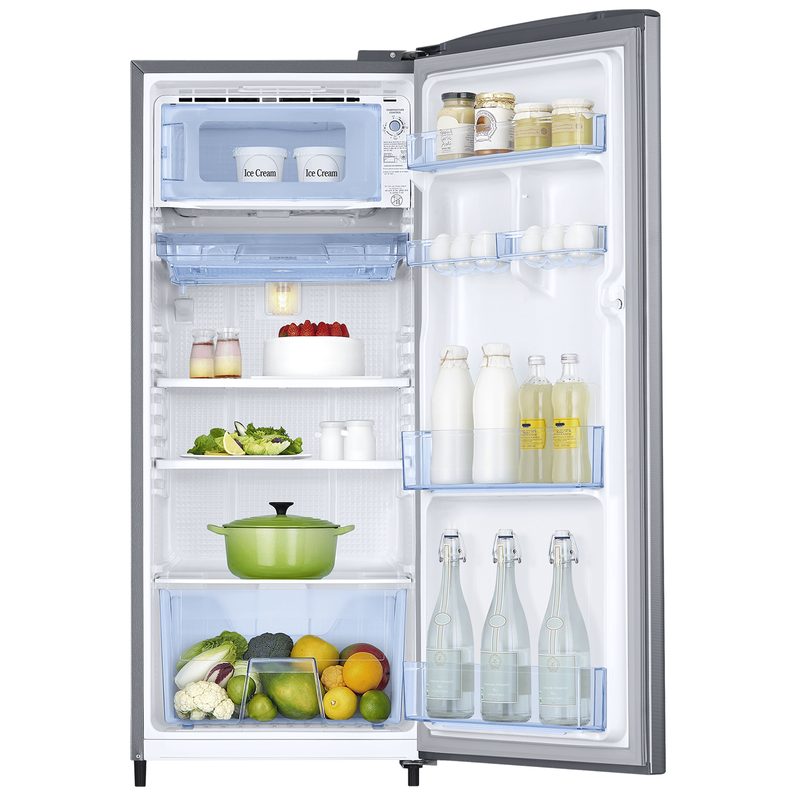SAMSUNG Stylish Grande 183 Litres3 Star Direct Cool Single Door Refrigerator with Anti Bacterial Gasket (RR20C2Y23S8/HL, Elegant Inox)_4