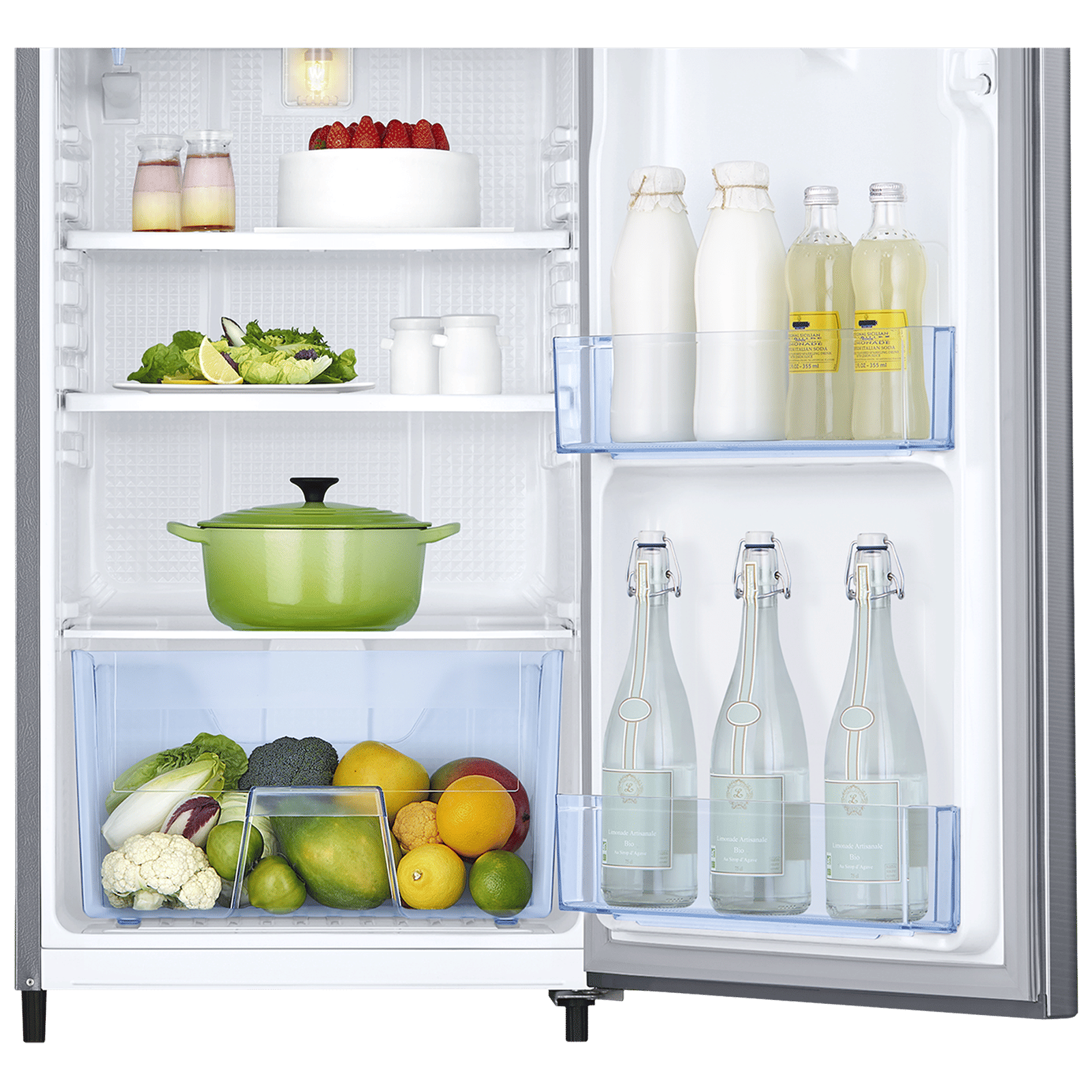 SAMSUNG Stylish Grande 183 Litres3 Star Direct Cool Single Door Refrigerator with Anti Bacterial Gasket (RR20C2Y23S8/HL, Elegant Inox)_6