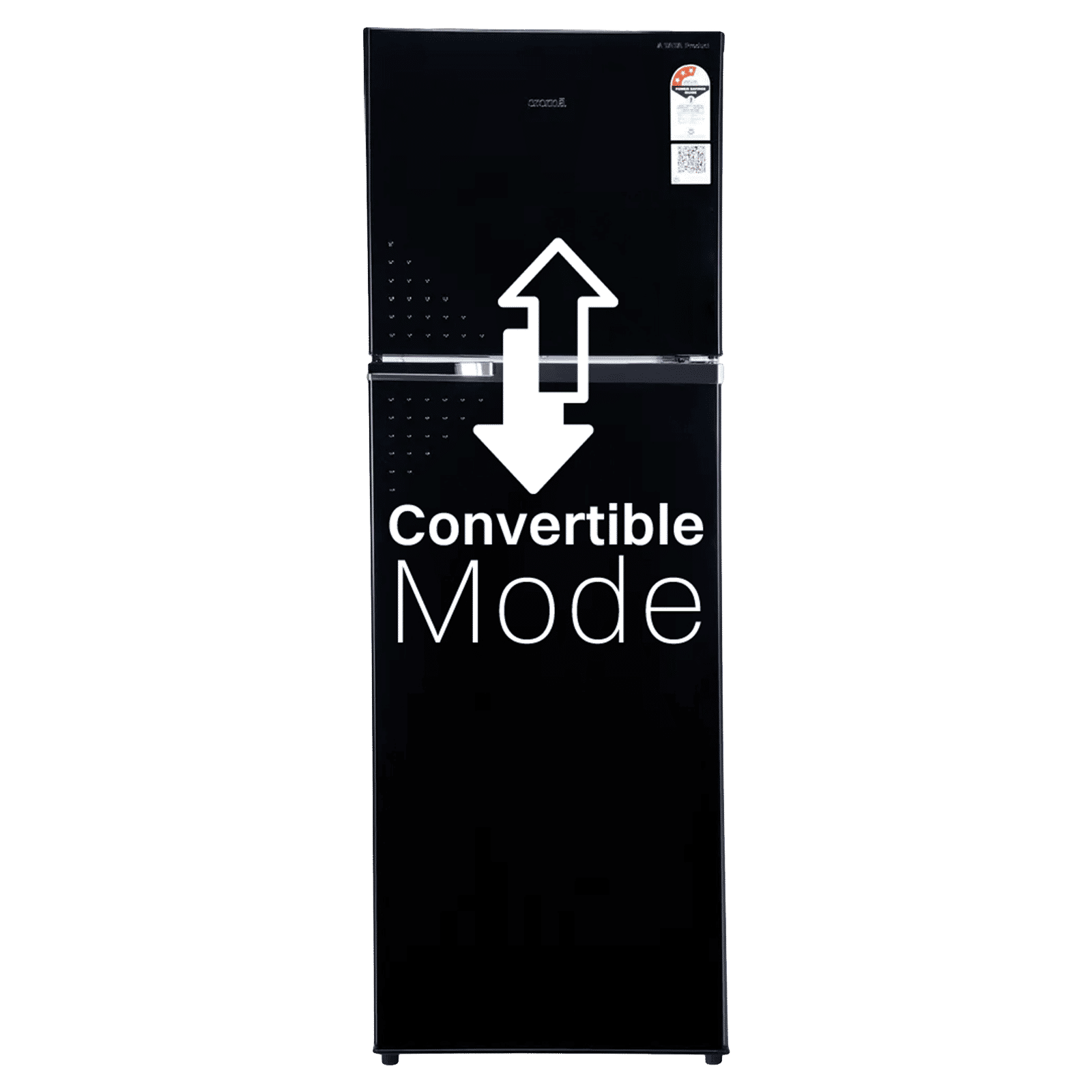 Croma 303 Litres 3 Star Frost Free Double Door Convertible Refrigerator with Inverter Technology ( Black Uniglass)_1