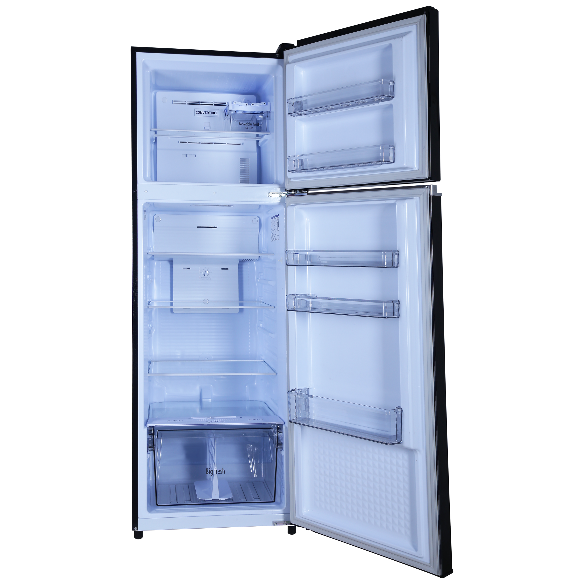 Croma 303 Litres 3 Star Frost Free Double Door Convertible Refrigerator with Inverter Technology ( Black Uniglass)_12