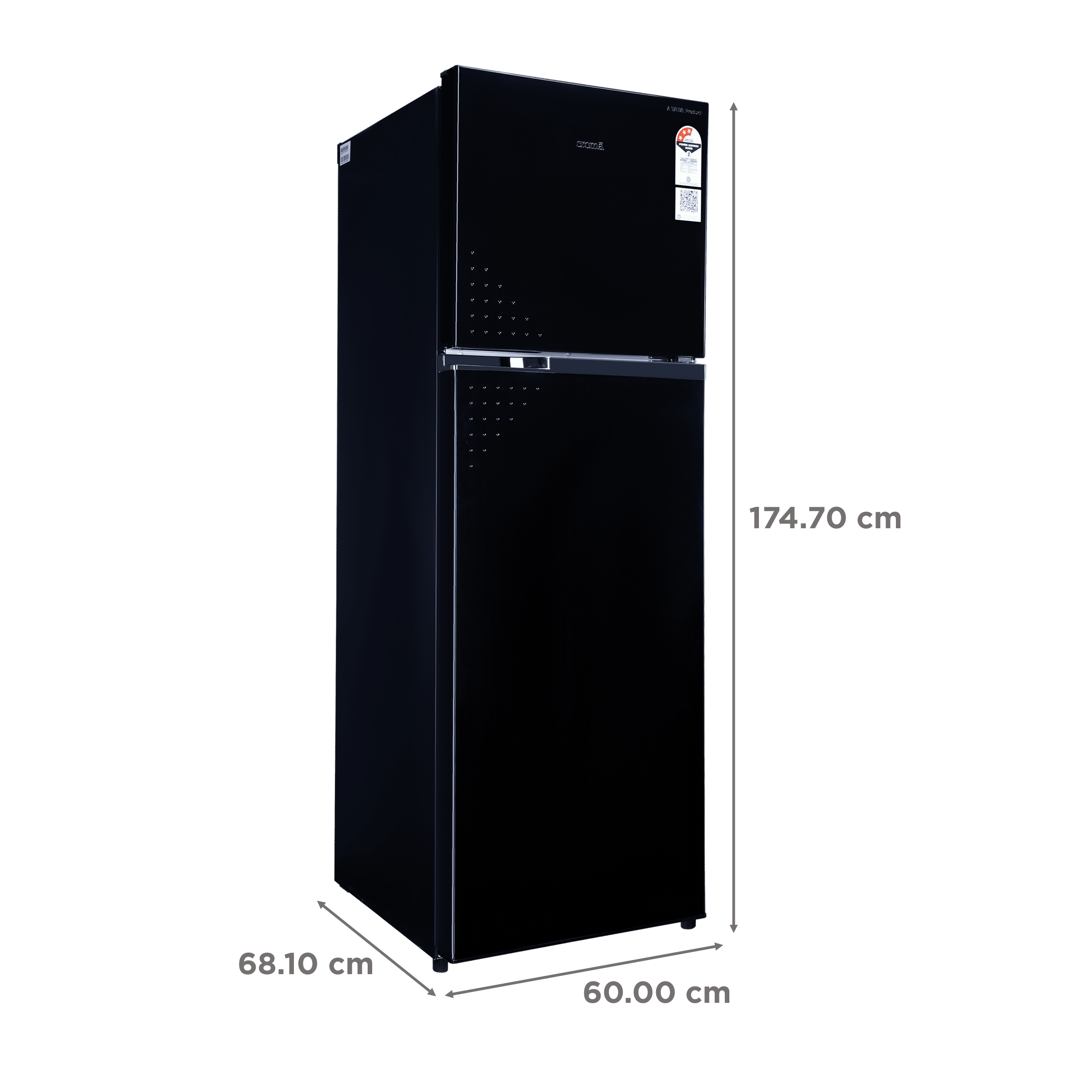 Croma 303 Litres 3 Star Frost Free Double Door Convertible Refrigerator with Inverter Technology ( Black Uniglass)_3