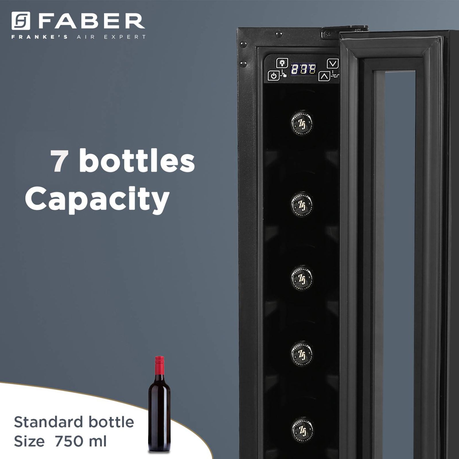FABER 20 Litres 7 Bottles Wine Cooler (Single Zone, FWCJCF20, Black)_6