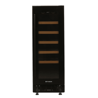 FABER 58 Litres 20 Bottles Wine Cooler (Triple Glazed Glass Door, FWCJCF58, Black)