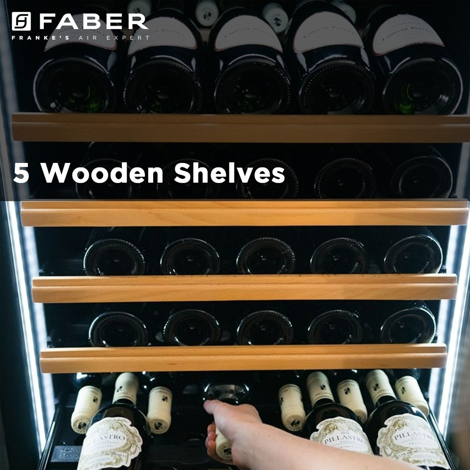 FABER 145 Litres 46 Bottles Wine Cooler (Dual Zone, FWC JCF 145S, Black)_16