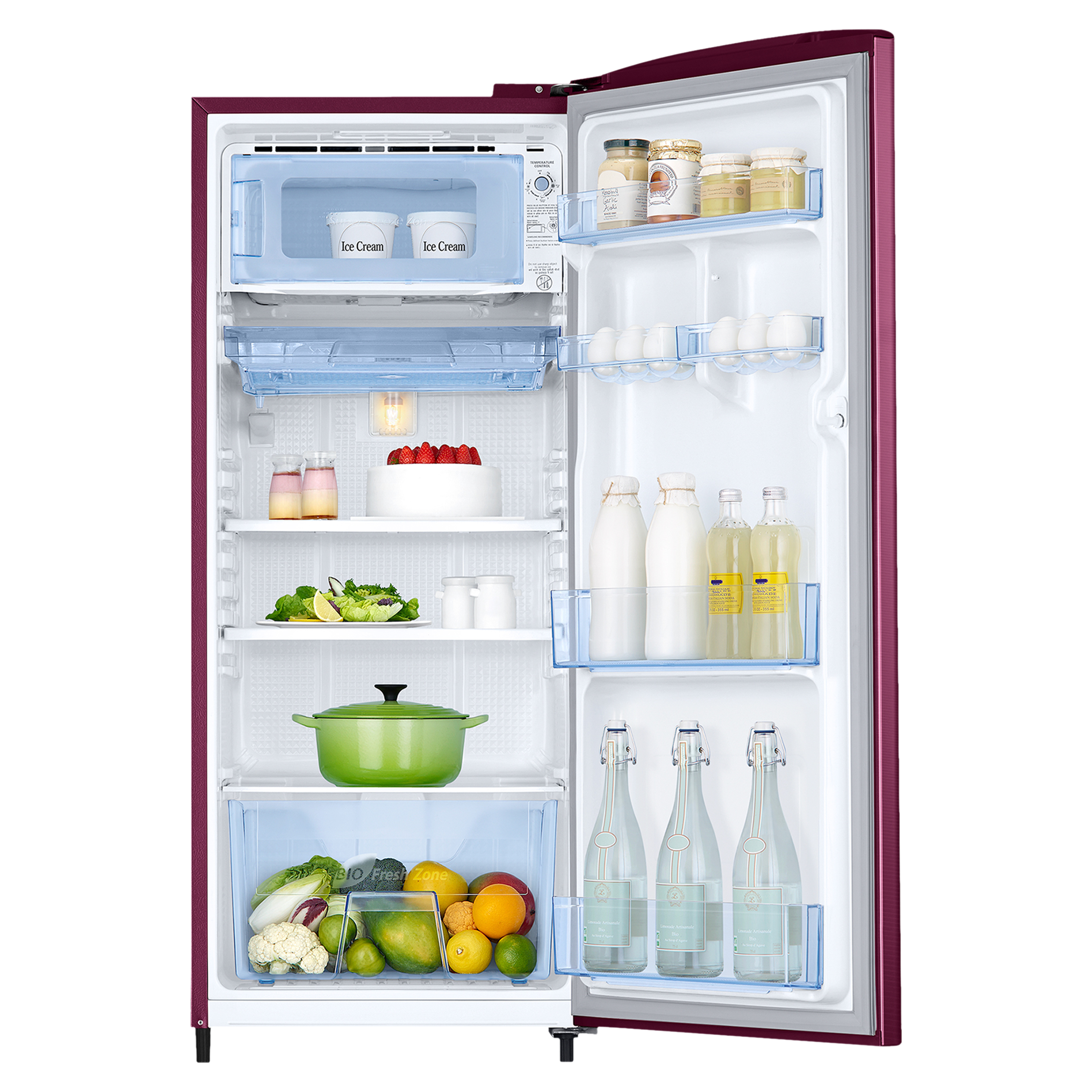 SAMSUNG Stylish Grande 183 Litres3 Star Direct Cool Single Door Refrigerator with Anti Bacterial Gasket (RR20C1723R8/HL, Blooming Saffron Red) SAMSUNG Stylish Grande 183 Litres3 Star Direct Cool Single Door Refrigerator with Anti Bacterial Gasket (RR20C1723R8/HL, Blooming Saffron Red)_5