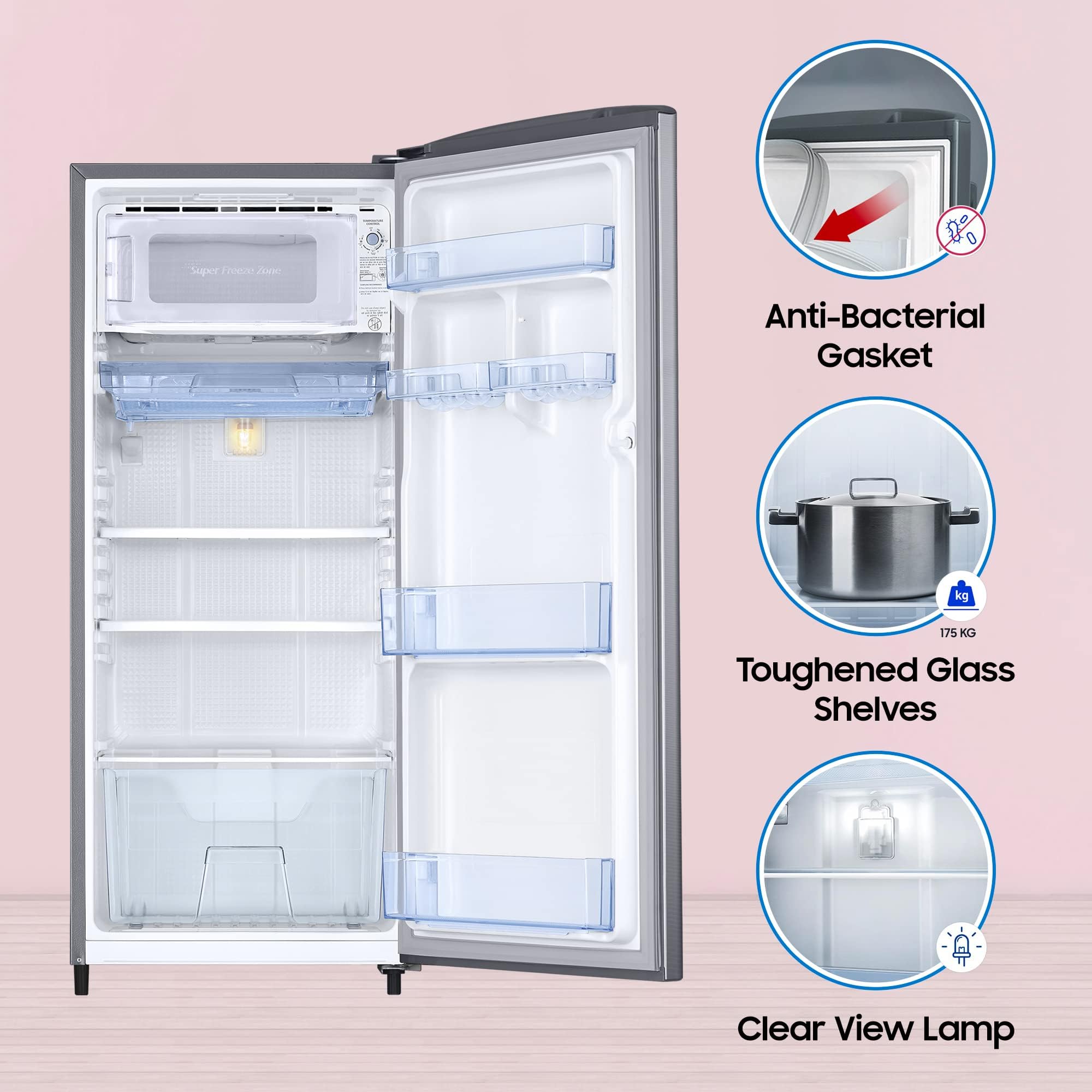 SAMSUNG Stylish Grande 183 Litres 2 Star Direct Cool Single Door Refrigerator with Stabilizer Free Operation (RR20C2412GS/NL, Grey Silver) SAMSUNG Stylish Grande 183 Litres 2 Star Direct Cool Single Door Refrigerator with Stabilizer Free Operation (RR20C2412GS/NL, Grey Silver)_14