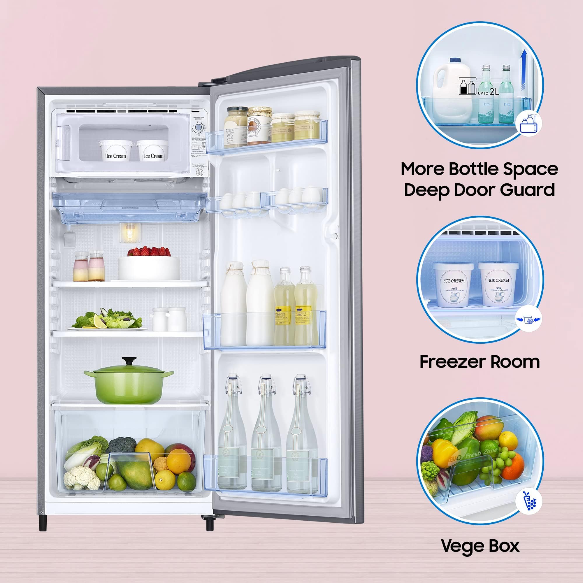 SAMSUNG Stylish Grande 183 Litres 2 Star Direct Cool Single Door Refrigerator with Stabilizer Free Operation (RR20C2412GS/NL, Grey Silver) SAMSUNG Stylish Grande 183 Litres 2 Star Direct Cool Single Door Refrigerator with Stabilizer Free Operation (RR20C2412GS/NL, Grey Silver)_15