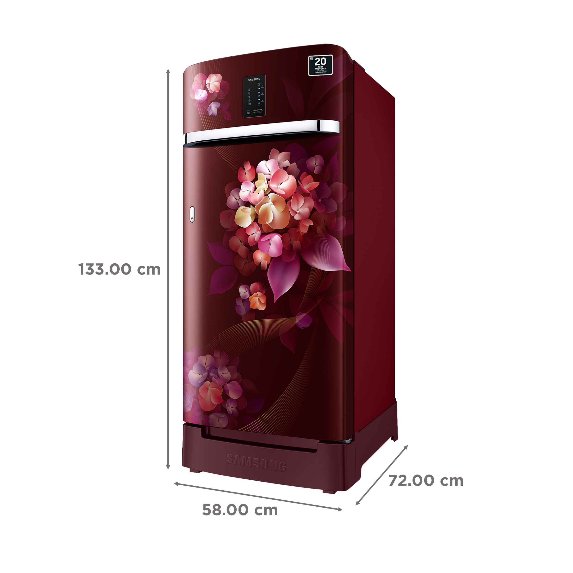 SAMSUNG 189 Litres 5 Star Direct Cool Single Door Refrigerator with Digi-Touch Cool (RR21C2F25HT/HL, Hydrangea Plum) SAMSUNG 189 Litres 5 Star Direct Cool Single Door Refrigerator with Digi-Touch Cool (RR21C2F25HT/HL, Hydrangea Plum)_3