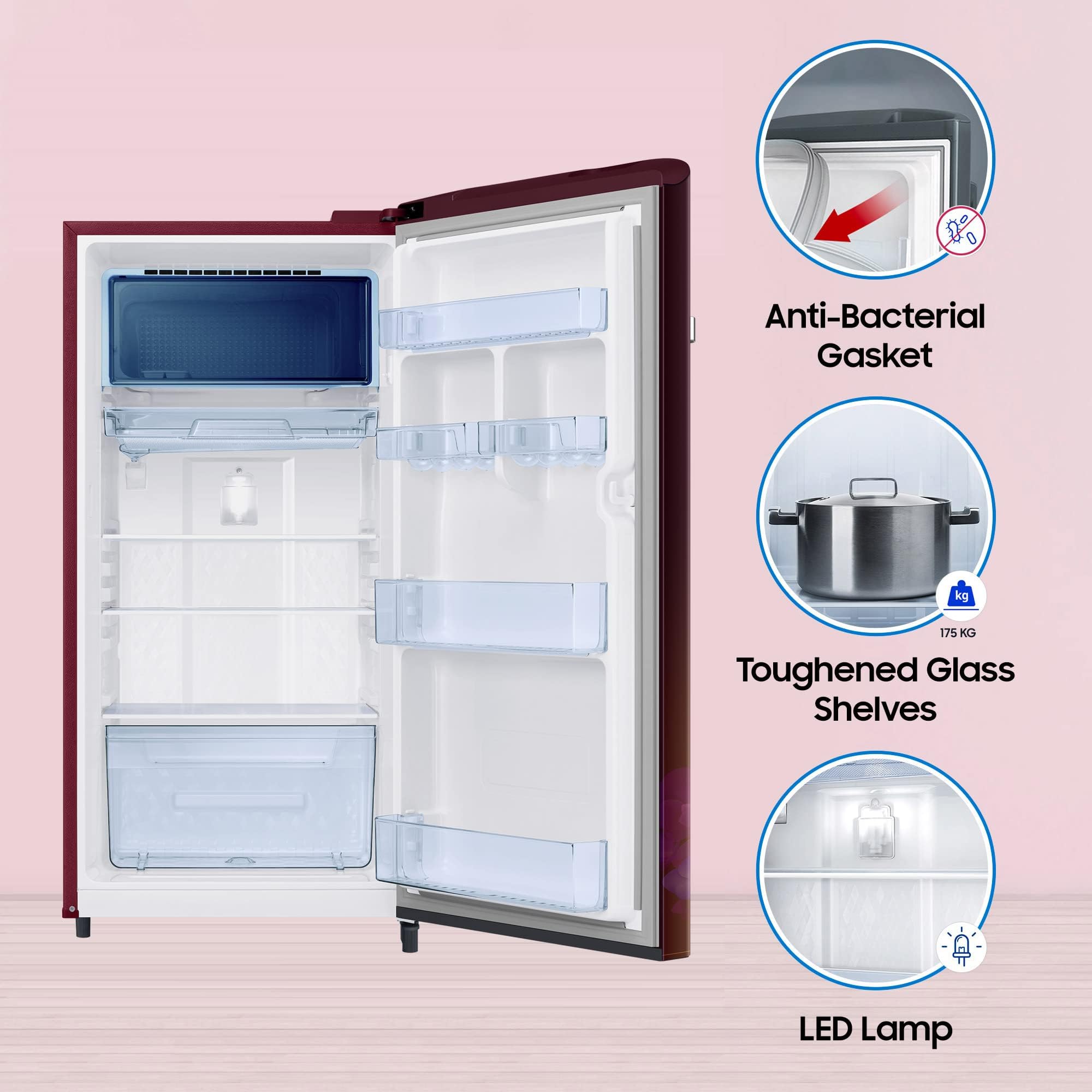 SAMSUNG 189 Litres 5 Star Direct Cool Single Door Refrigerator with Antibacterial Gasket (RR21C2E25HT/HL, Hydrangea Plum)_15