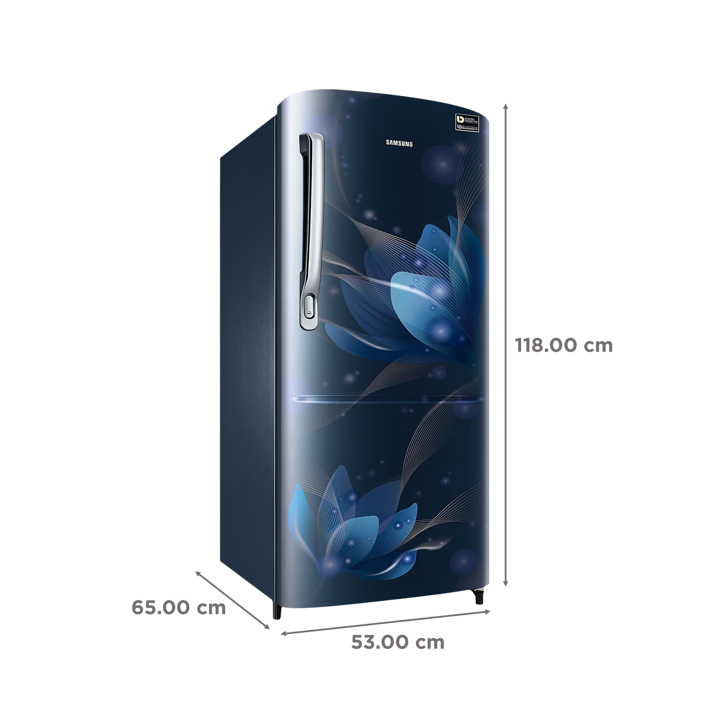 SAMSUNG Stylish Grande 183 Litres 3 Star Direct Cool Single Door Refrigerator with Antibacterial Gasket (RR20C1723U8/HL, Saffron Blue) SAMSUNG Stylish Grande 183 Litres 3 Star Direct Cool Single Door Refrigerator with Antibacterial Gasket (RR20C1723U8/HL, Saffron Blue)_3