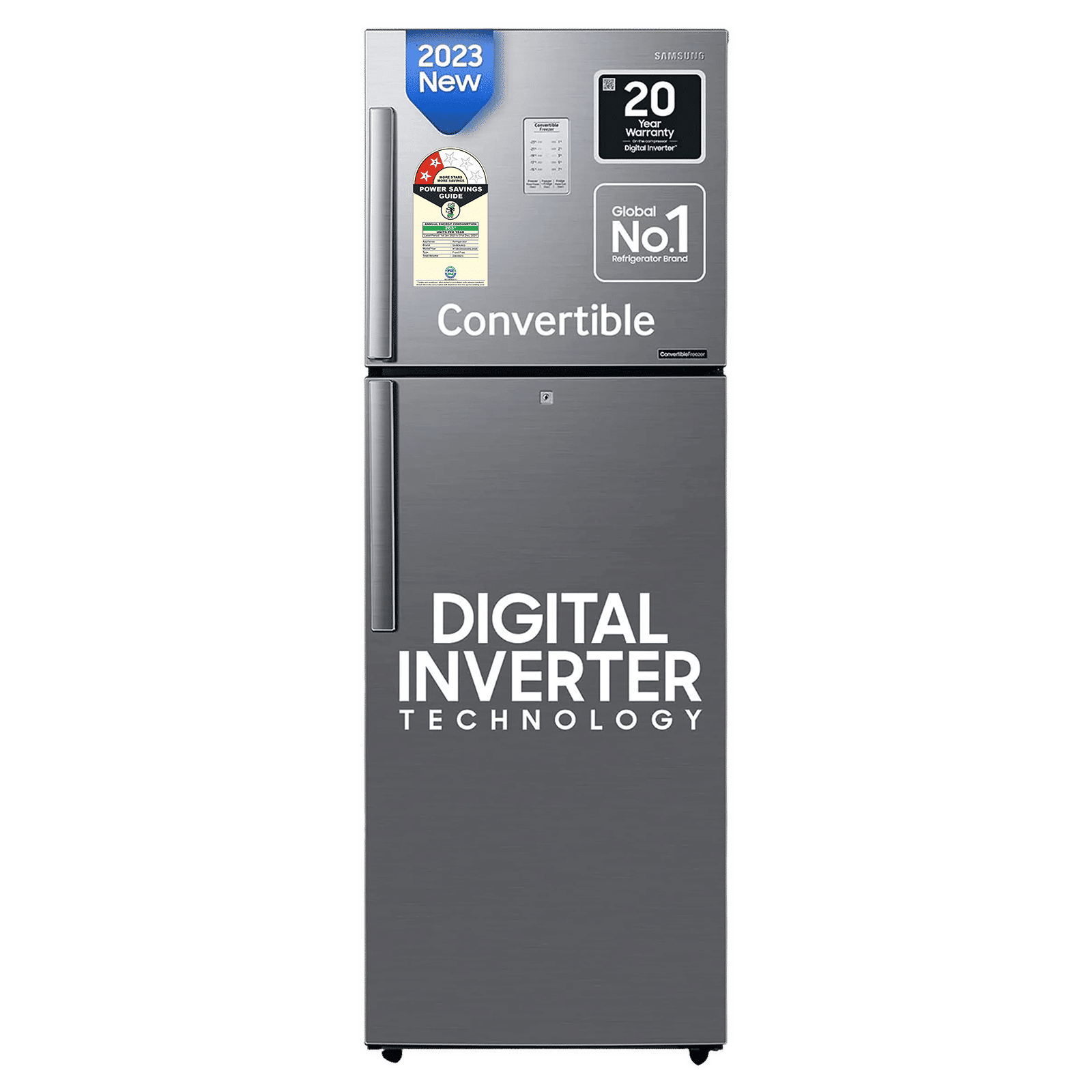 SAMSUNG 236 Litres 2 Star Frost Free Double Door Convertible Refrigerator with Anti Bacterial Gasket (RT28C3922S9/HL, Refined Inox) SAMSUNG 236 Litres 2 Star Frost Free Double Door Convertible Refrigerator with Anti Bacterial Gasket (RT28C3922S9/HL, Refined Inox)_1
