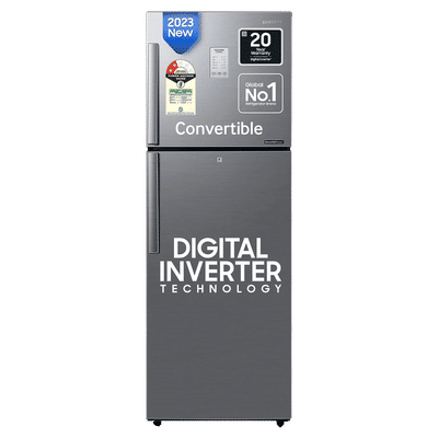 SAMSUNG 236 Litres 2 Star Frost Free Double Door Convertible Refrigerator with Anti Bacterial Gasket (RT28C3922S9/HL, Refined Inox)