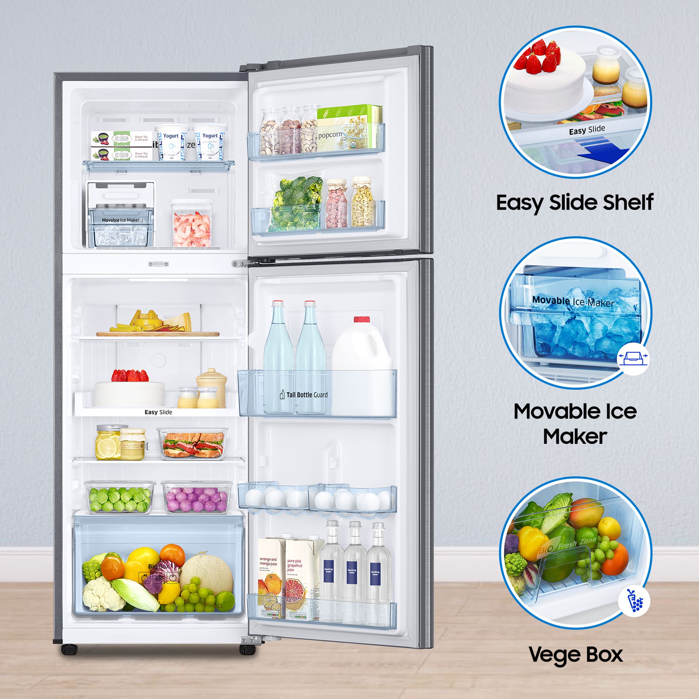 SAMSUNG 236 Litres 2 Star Frost Free Double Door Convertible Refrigerator with Anti Bacterial Gasket (RT28C3922S9/HL, Refined Inox) SAMSUNG 236 Litres 2 Star Frost Free Double Door Convertible Refrigerator with Anti Bacterial Gasket (RT28C3922S9/HL, Refined Inox)_16