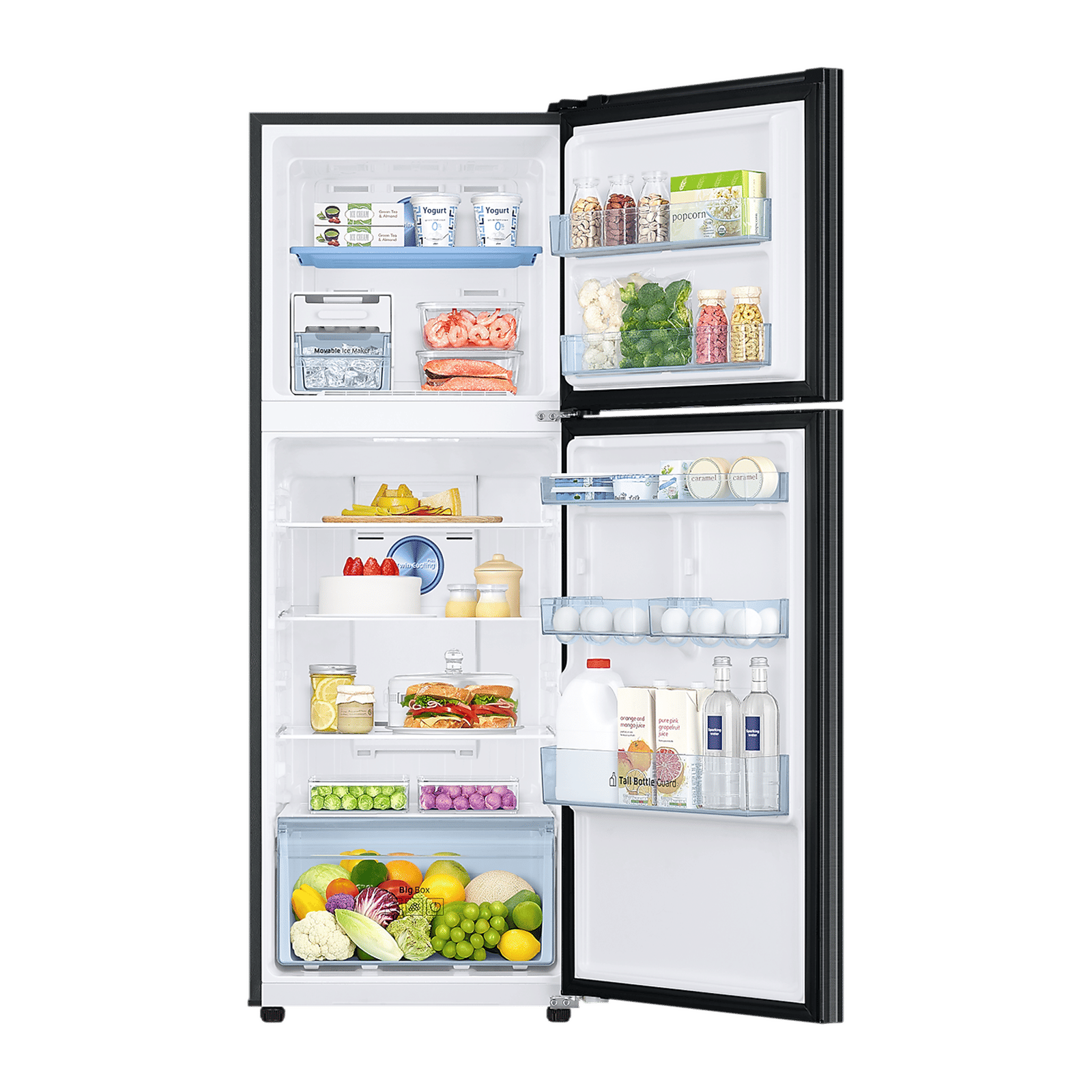 SAMSUNG 301 Litres 2 Star Frost Free Double Door Convertible Refrigerator with Twin Cooling Plus (RT34C4522B1/HL, Black Matt)_5
