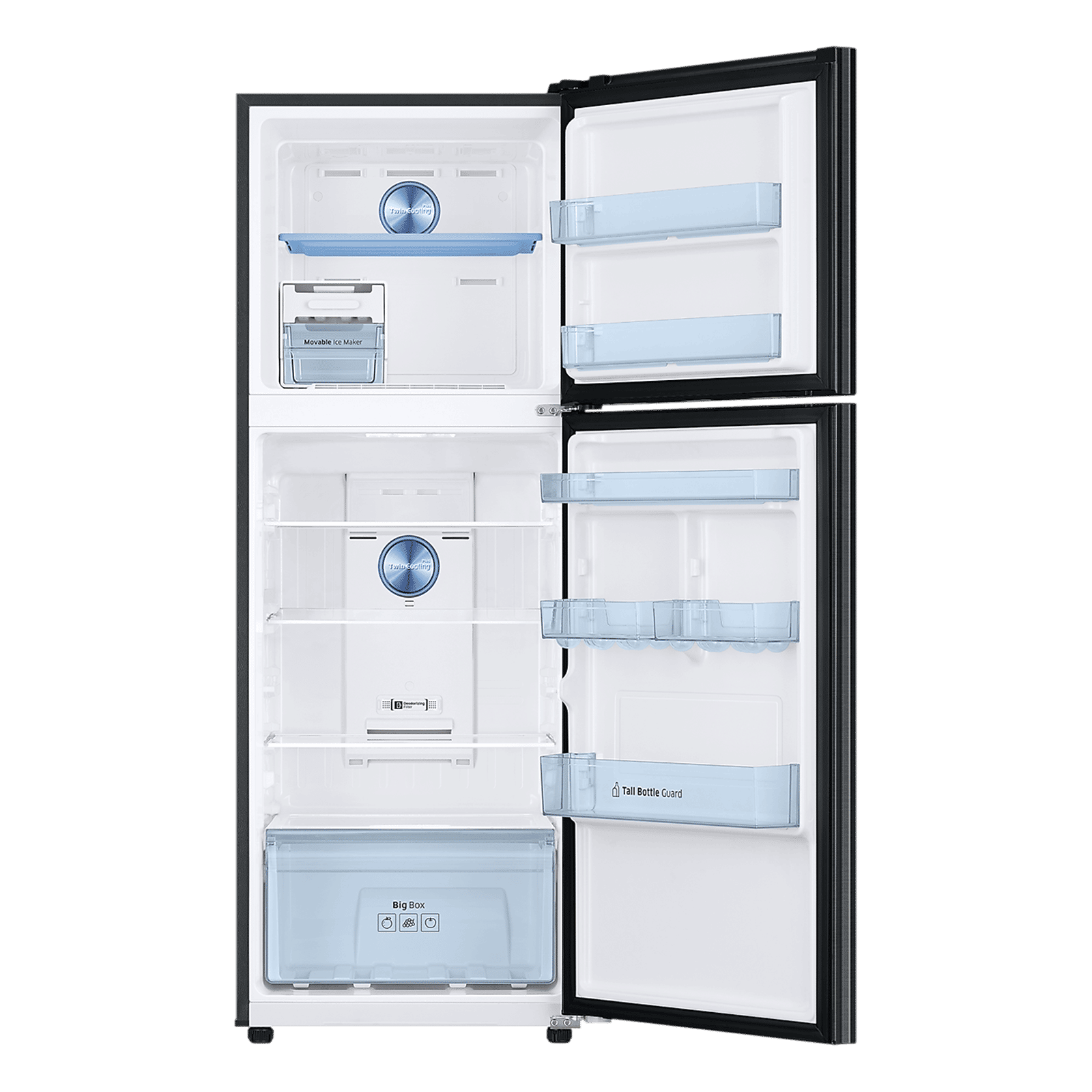 SAMSUNG 301 Litres 2 Star Frost Free Double Door Convertible Refrigerator with Twin Cooling Plus (RT34C4522B1/HL, Black Matt)_6