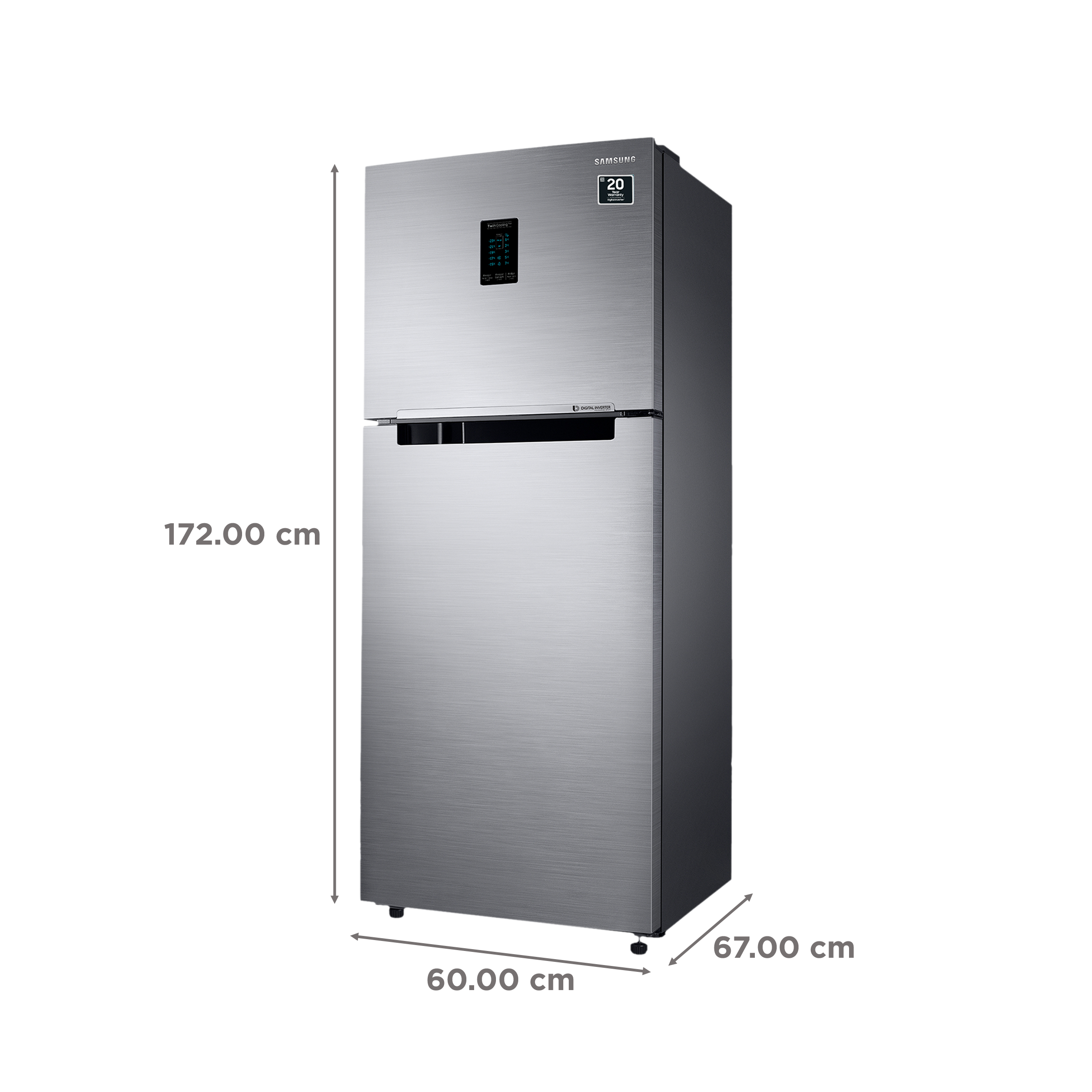 SAMSUNG 322 Litres 2 Star Frost Free Double Door Convertible Refrigerator with Anti Bacterial Gasket (RT37C4512S8/HL, Elegant Inox)_3