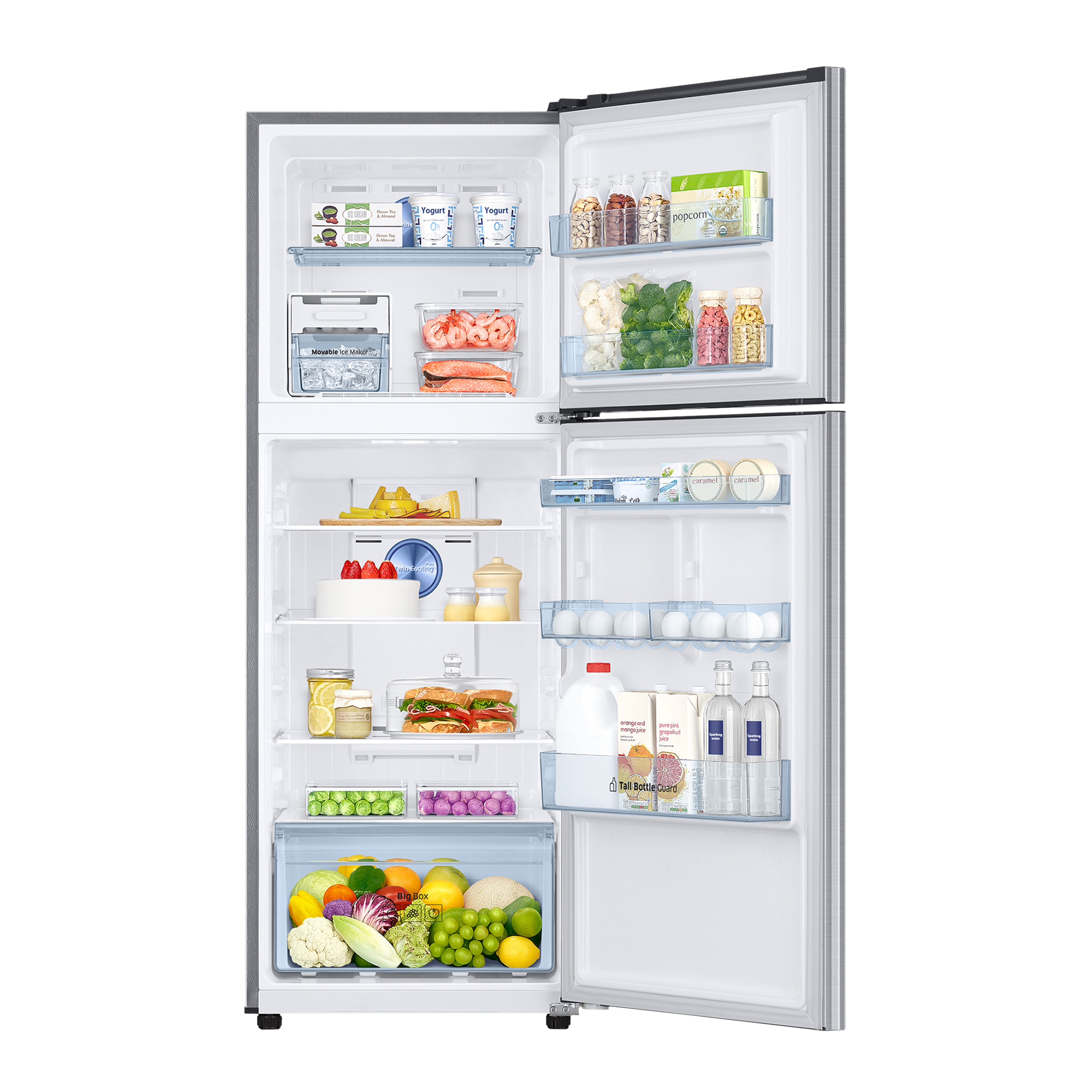 SAMSUNG 322 Litres 2 Star Frost Free Double Door Convertible Refrigerator with Anti Bacterial Gasket (RT37C4512S8/HL, Elegant Inox)_5