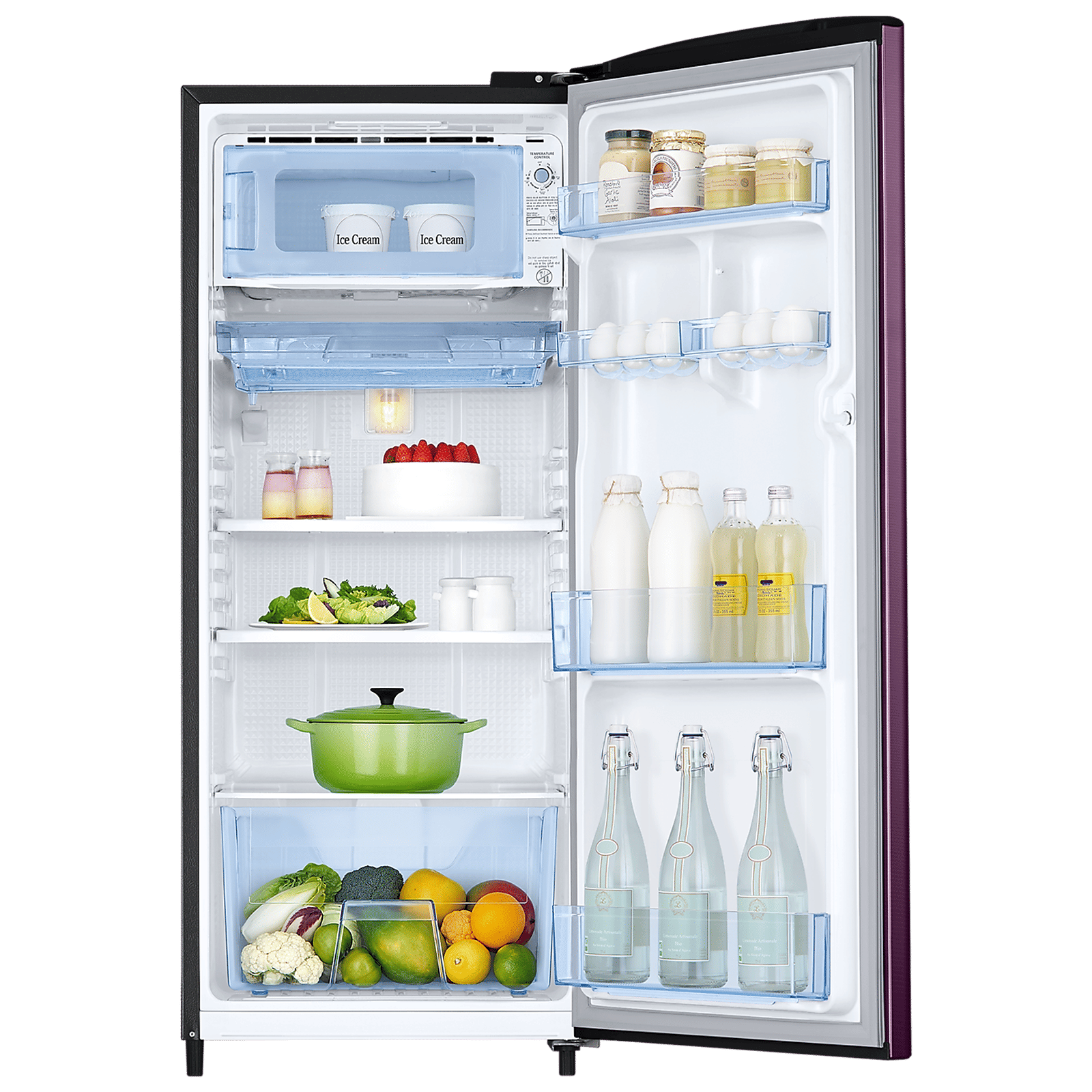 SAMSUNG Stylish Grande 183 Litres4 Star Direct Cool Single Door Refrigerator with Anti Bacterial Gasket (RR20C1724CR/HL, Camellia Purple) SAMSUNG Stylish Grande 183 Litres4 Star Direct Cool Single Door Refrigerator with Anti Bacterial Gasket (RR20C1724CR/HL, Camellia Purple)_5