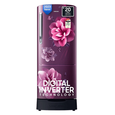 SAMSUNG Stylish Grande 183 Litres4 Star Direct Cool Single Door Refrigerator with Stabilizer Free Operation (RR20C1824CR/HL, Camellia Purple)