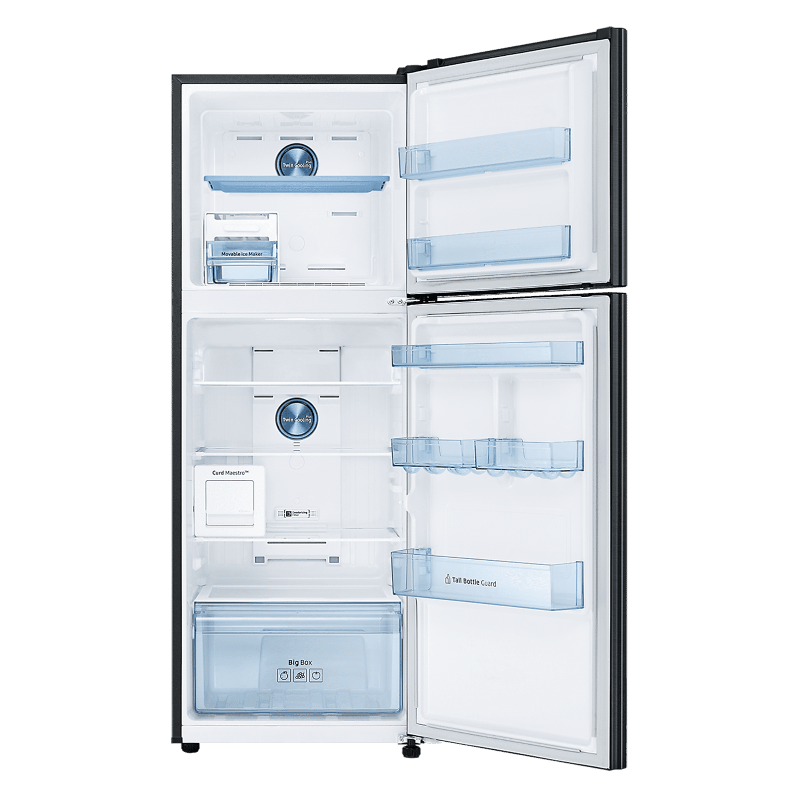 SAMSUNG 291 Litres 2 Star Frost Free Double Door Convertible Refrigerator with Curd Maestro (RT34C4622BX/HL, Luxe black)_6